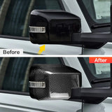 Dry Carbon Fiber Side Mirror Cover Caps for Ford Bronco 2021-2025 Exterior Mirror Overlay Trim Gloss Black Red