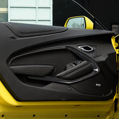 Real Carbon Fiber Door Panel Chrome Trim Cover for 2016–2024 Chevy Camaro