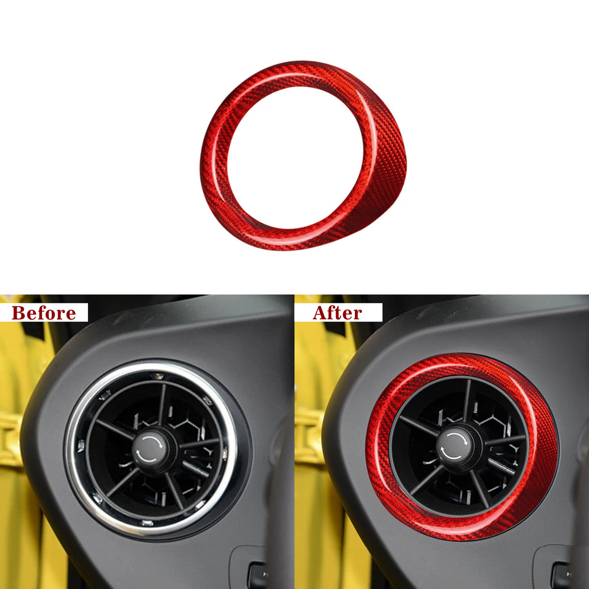 Carbon Fiber Dash AC Vent Chrome Delete Covers for 2016–2024 Chevy Camaro