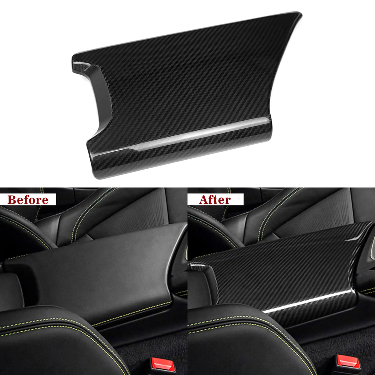 Corvette C8 Carbon Fiber Center Console Lid Armrest Cover (2020–2024)