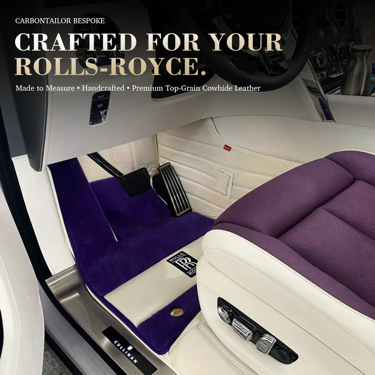 Bespoke Premium Top-Grain Cowhide Leather Floor Mats For Rolls-Royce | Made to Measure Handmade Fitment