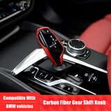 BMW 5 Series 7 Series Dry Carbon Fiber Gear Shift Knob Cover Trim Interior Gear Selector Overlay