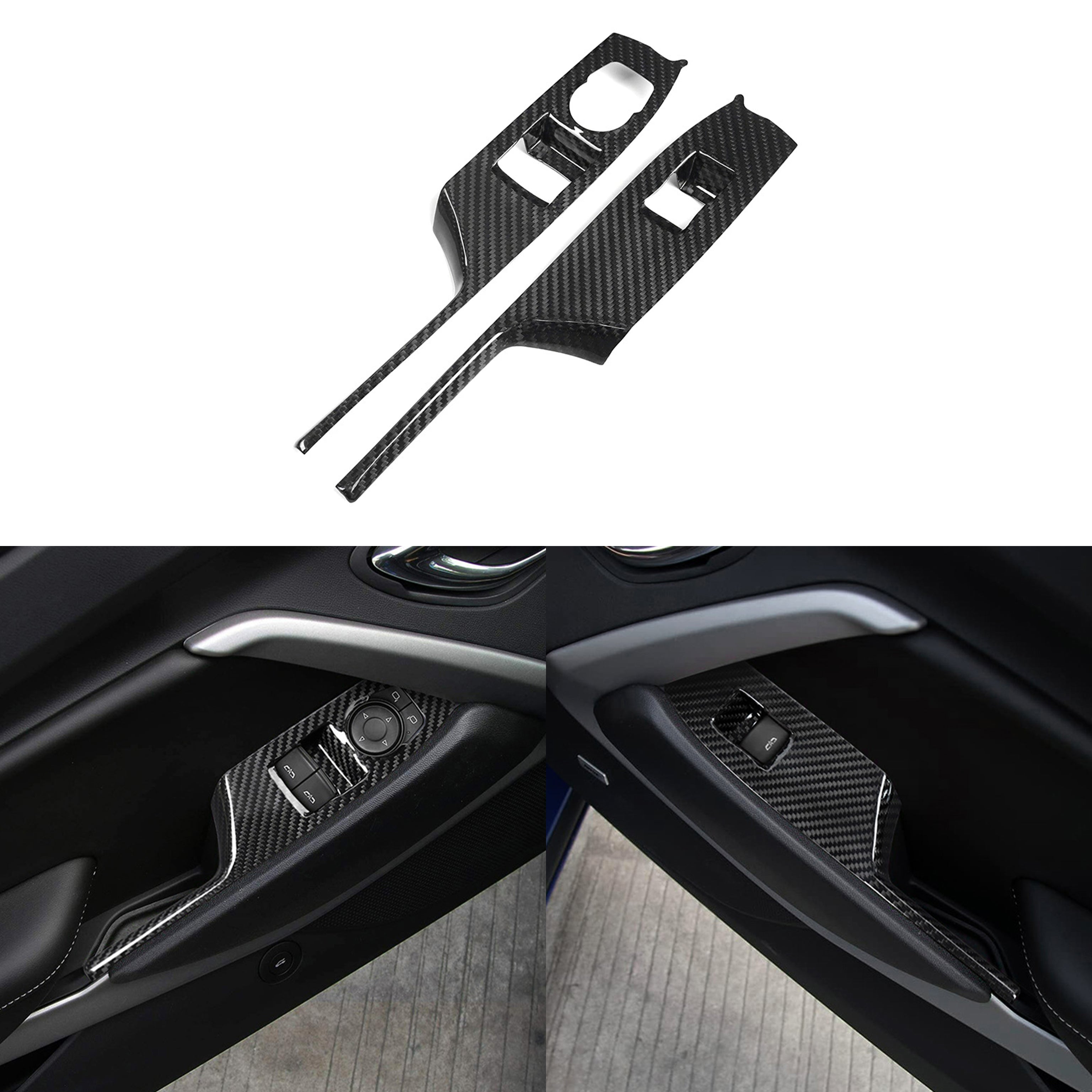 Carbon Fiber Window Switch Covers for Chevy Camaro (2016–2024)