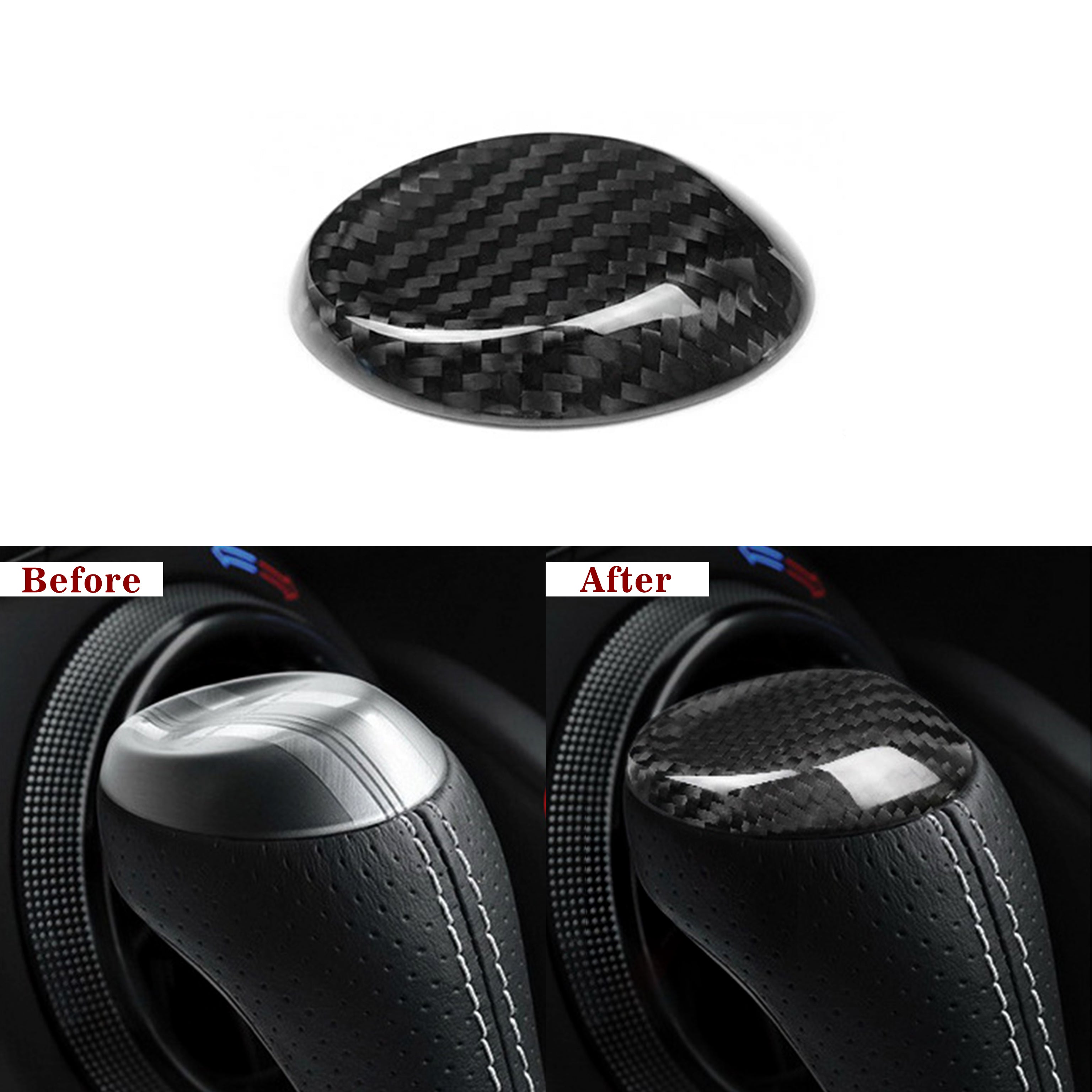 Carbon Fiber Shift Knob Top Chrome Delete Cover for Chevy Camaro (2016–2024)