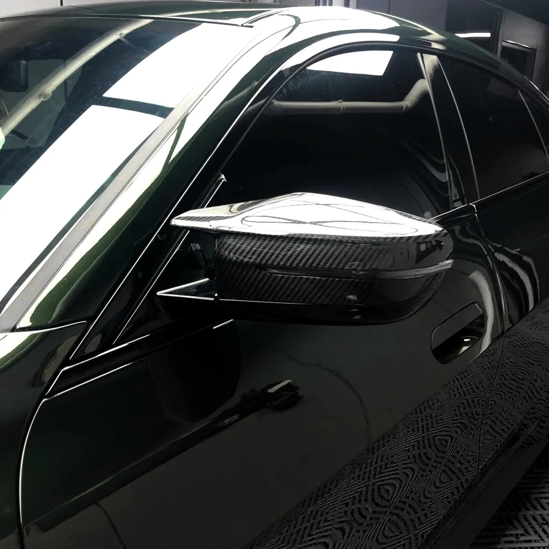 CarbonTailor™ Dry Carbon Fiber Replacement Mirror Caps for BMW G87 M2, G80 M3, G82/G83 M4, G42 M240i, G26 M440i & i4 M50
