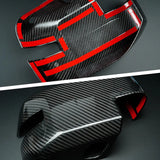 Dry Carbon Fiber Side Mirror Cover Caps for Ford Bronco 2021-2025 Exterior Mirror Overlay Trim Gloss Black Red