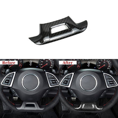 Carbon Fiber Lower Steering Wheel Emblem Trim Cover for Chevy Camaro (2016–2024)