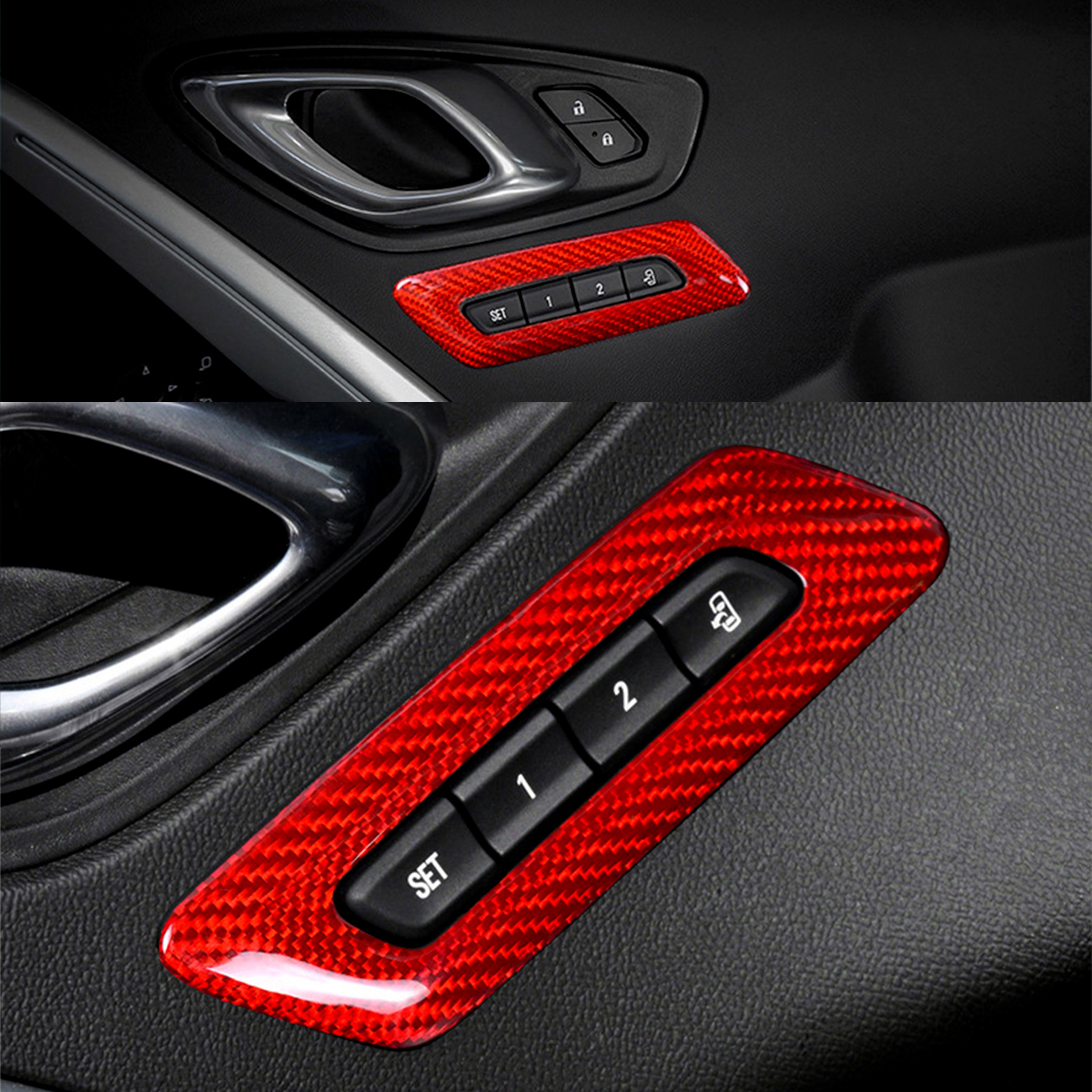 Carbon Fiber Memory Seat Button Trim Covers for Camaro (2016–2024)