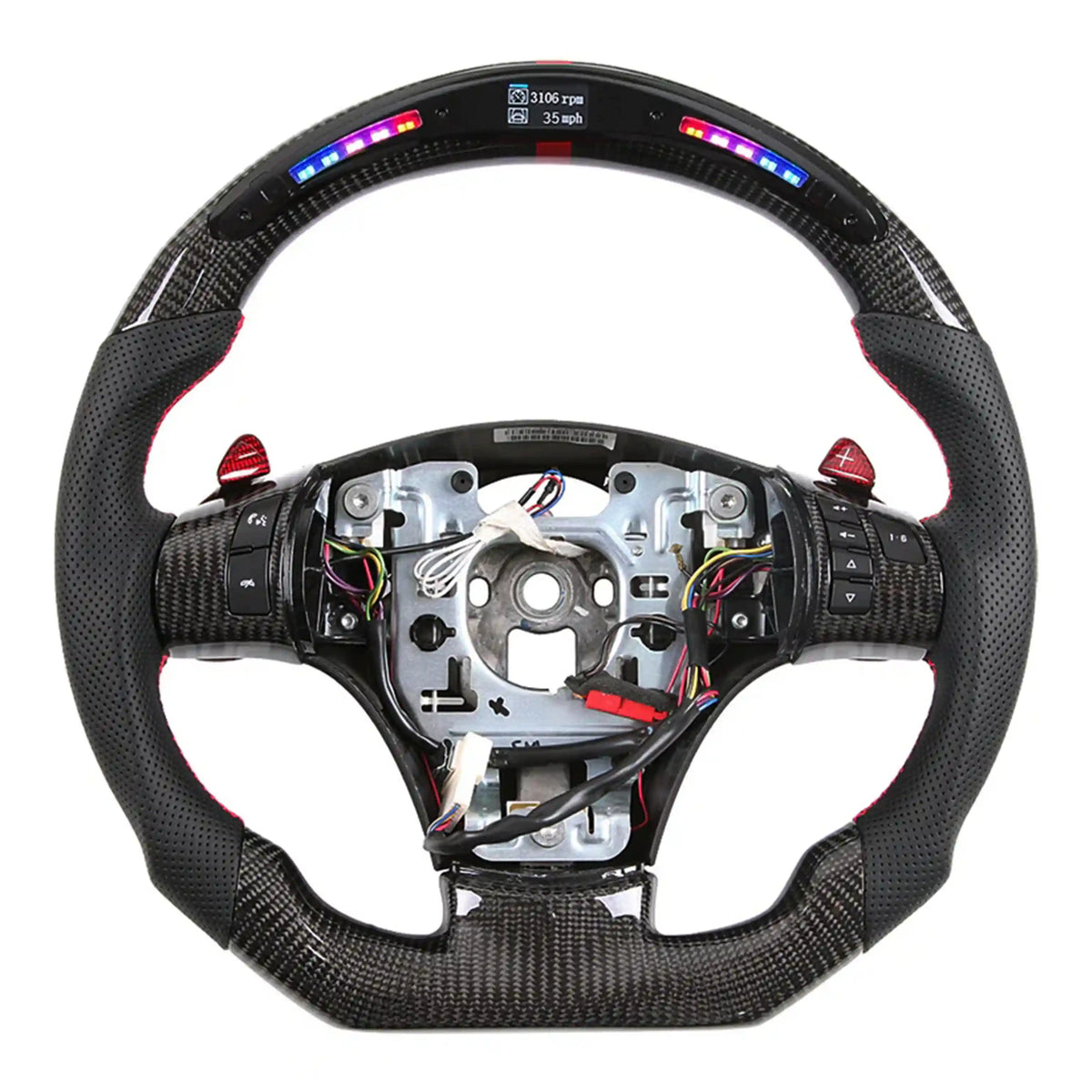Volante de Fibra de Carbono con LED CarbonTailor para Chevy Corvette C6 Z06/ZR1 2006-2013 – Estilo F1, Personalizable