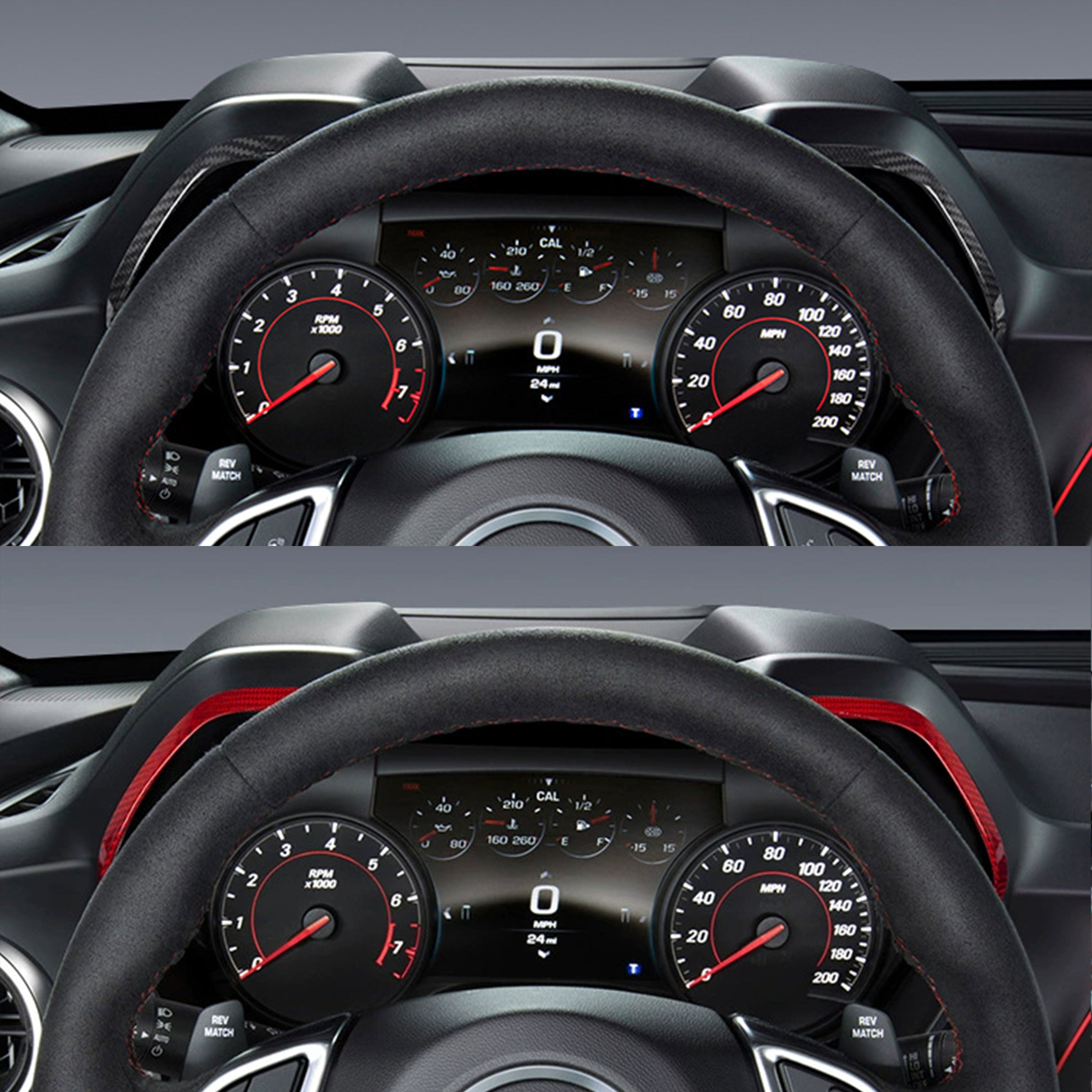 Carbon Fiber Gauge Cluster Bezel Chrome Delete Cover  For 2016–2024 Chevy Camaro