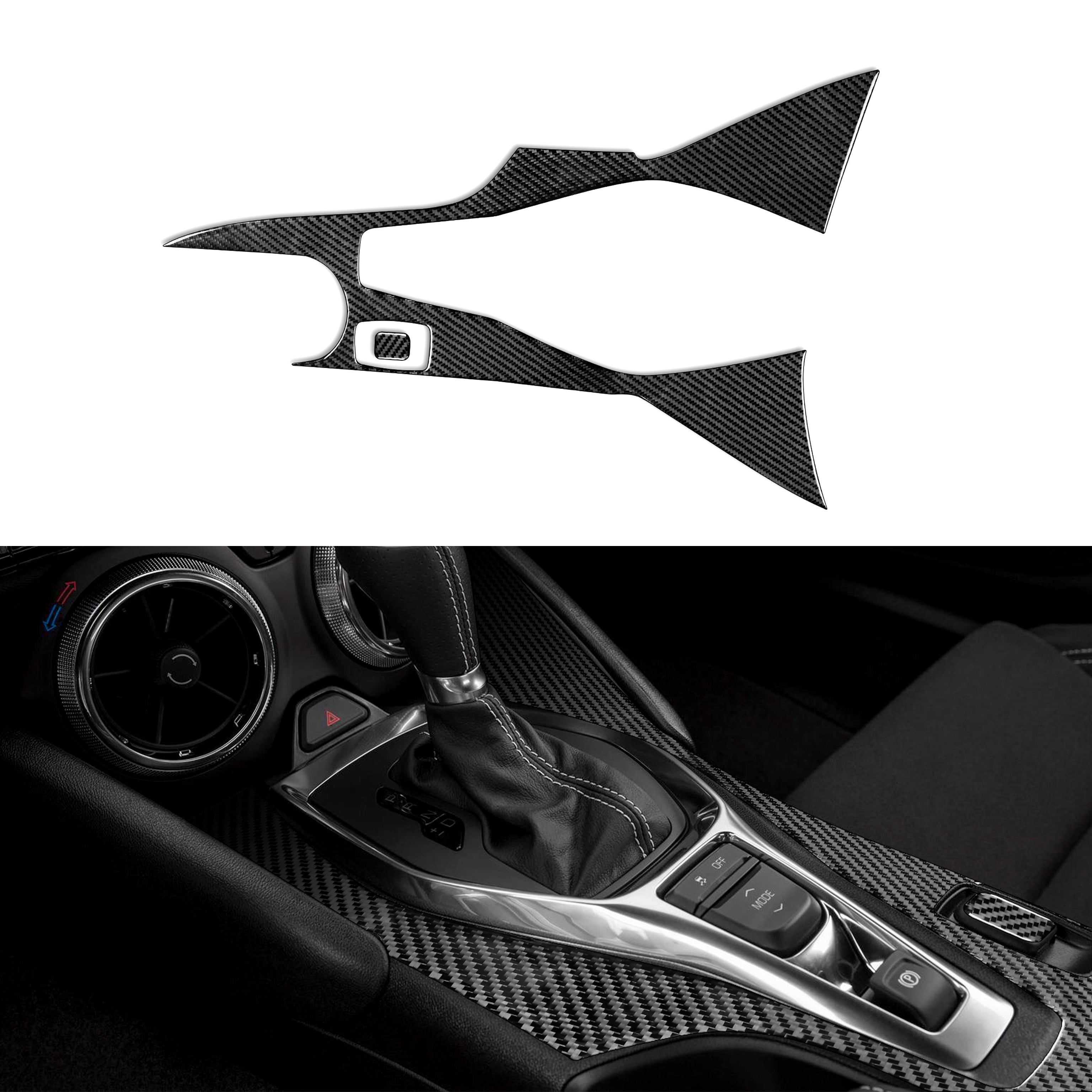 Carbon Fiber Center Console Overlay for Chevy Camaro (2016–2024)