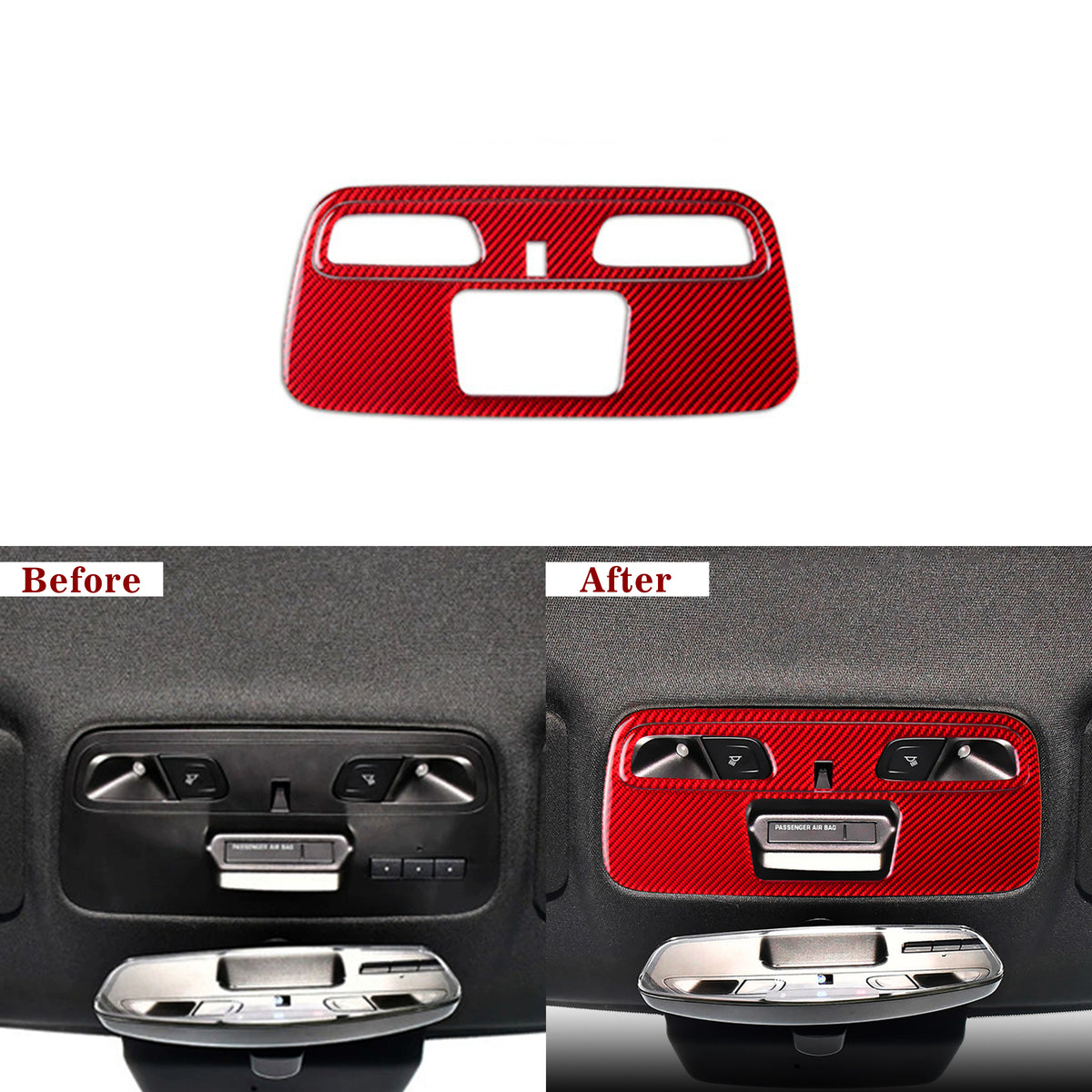 Carbon Fiber Overhead Dome Light Trim Overlay for Camaro (2016–2024)