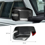 Dry Carbon Fiber Side Mirror Cover Caps for Ford Bronco 2021-2025 Exterior Mirror Overlay Trim Gloss Black Red