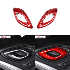 Carbon Fiber Interior Door Handle Chrome Delete Covers for Chevy Camaro (2016–2024)