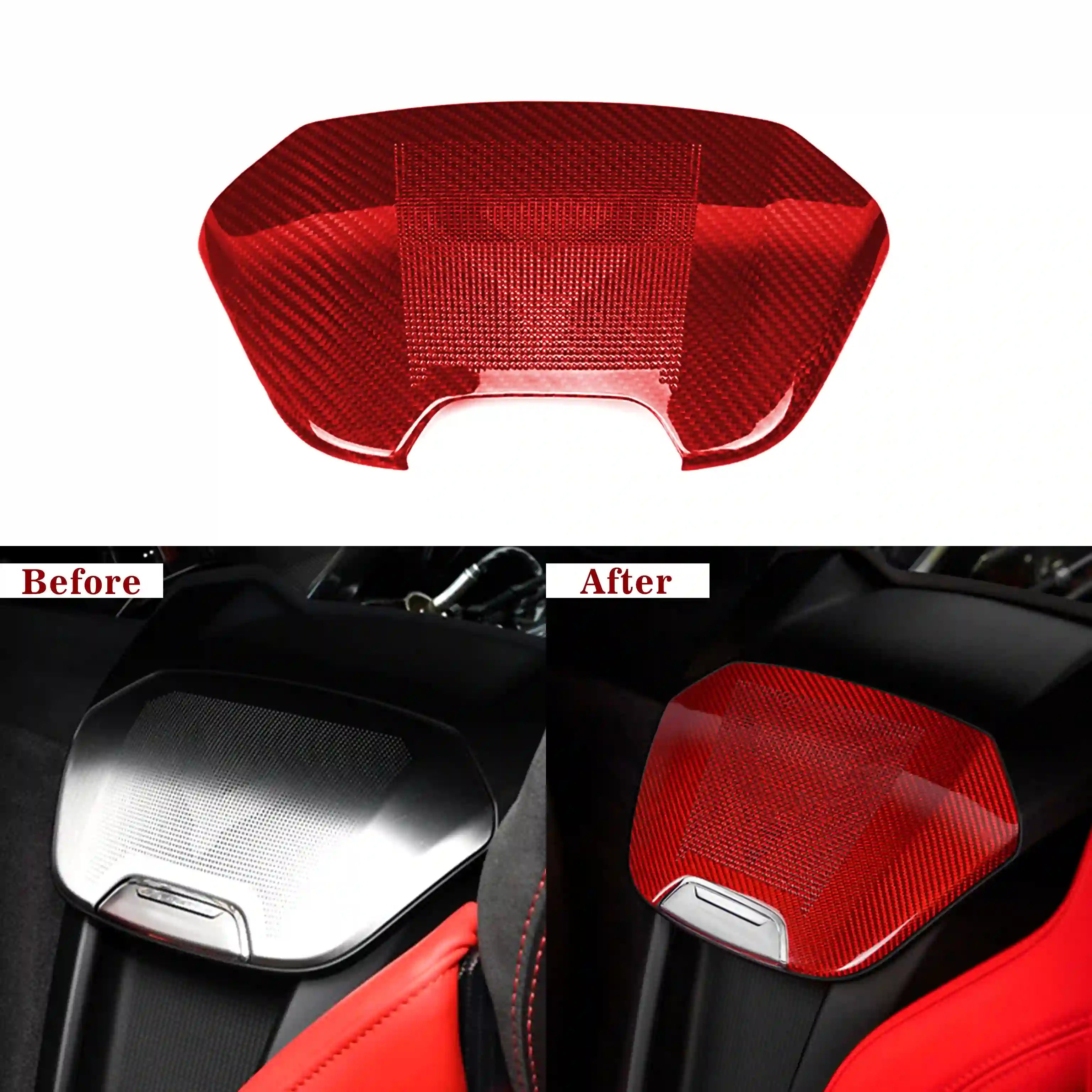 Corvette C8 Carbon Fiber Waterfall Speaker Trim Cover with Corvette Logo (2020–2024)