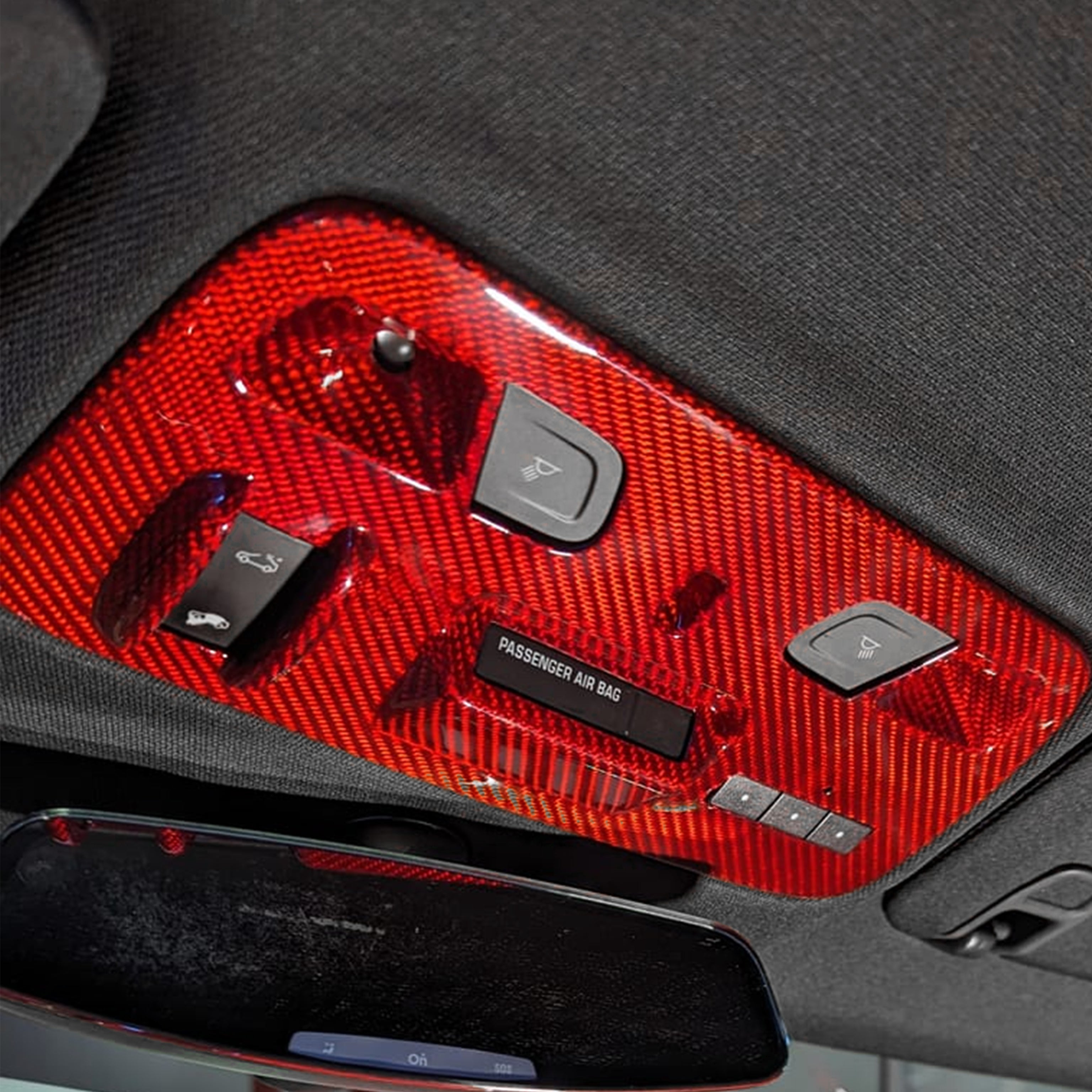 Carbon Fiber Overhead Dome Light Trim Cover for Camaro (2016–2018)