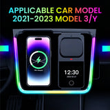 Wireless Charging RGB Console Light Kit for Tesla Model Y & Model 3