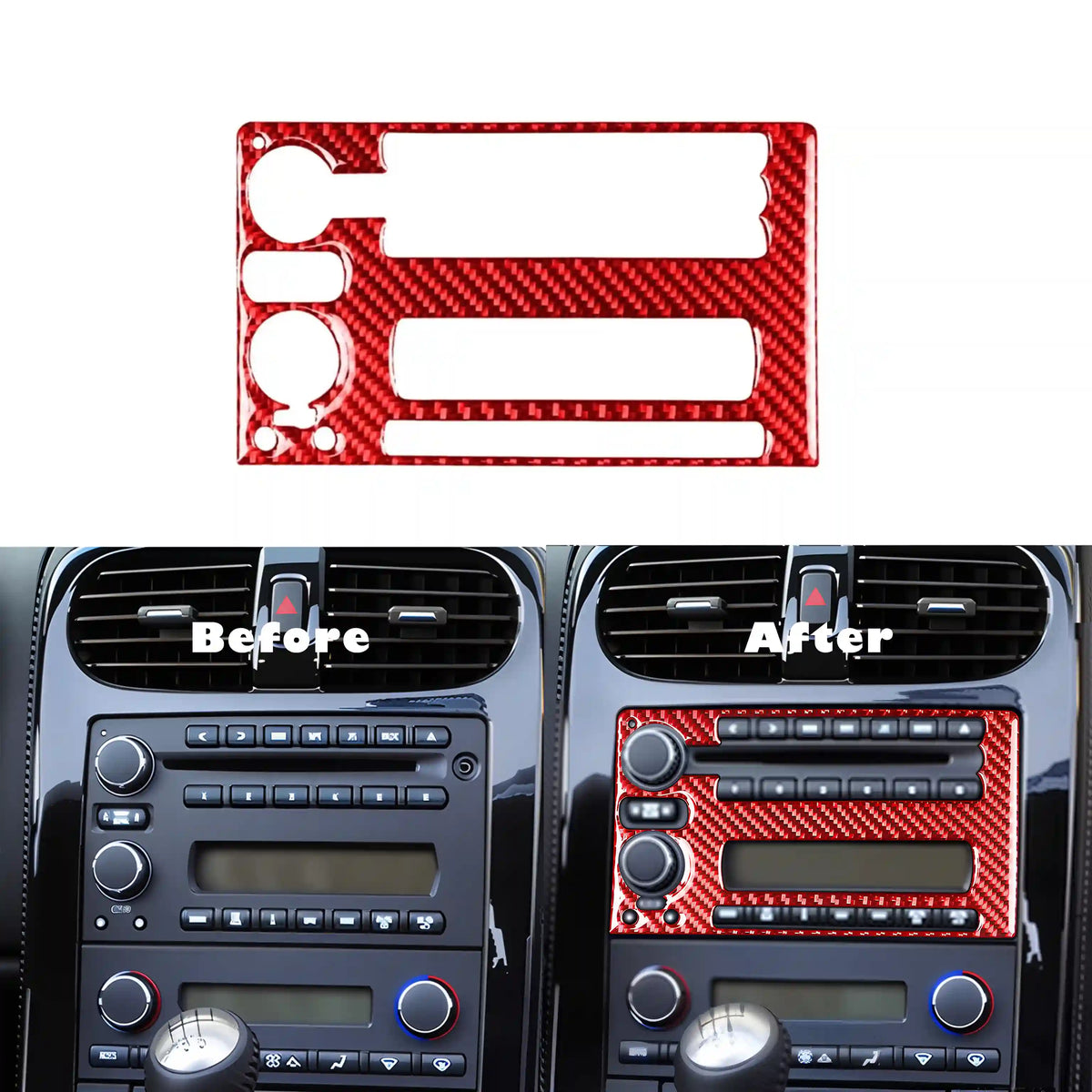 Embellecedor del panel de radio y navegación de fibra de carbono para Corvette C6 (2005-2013)