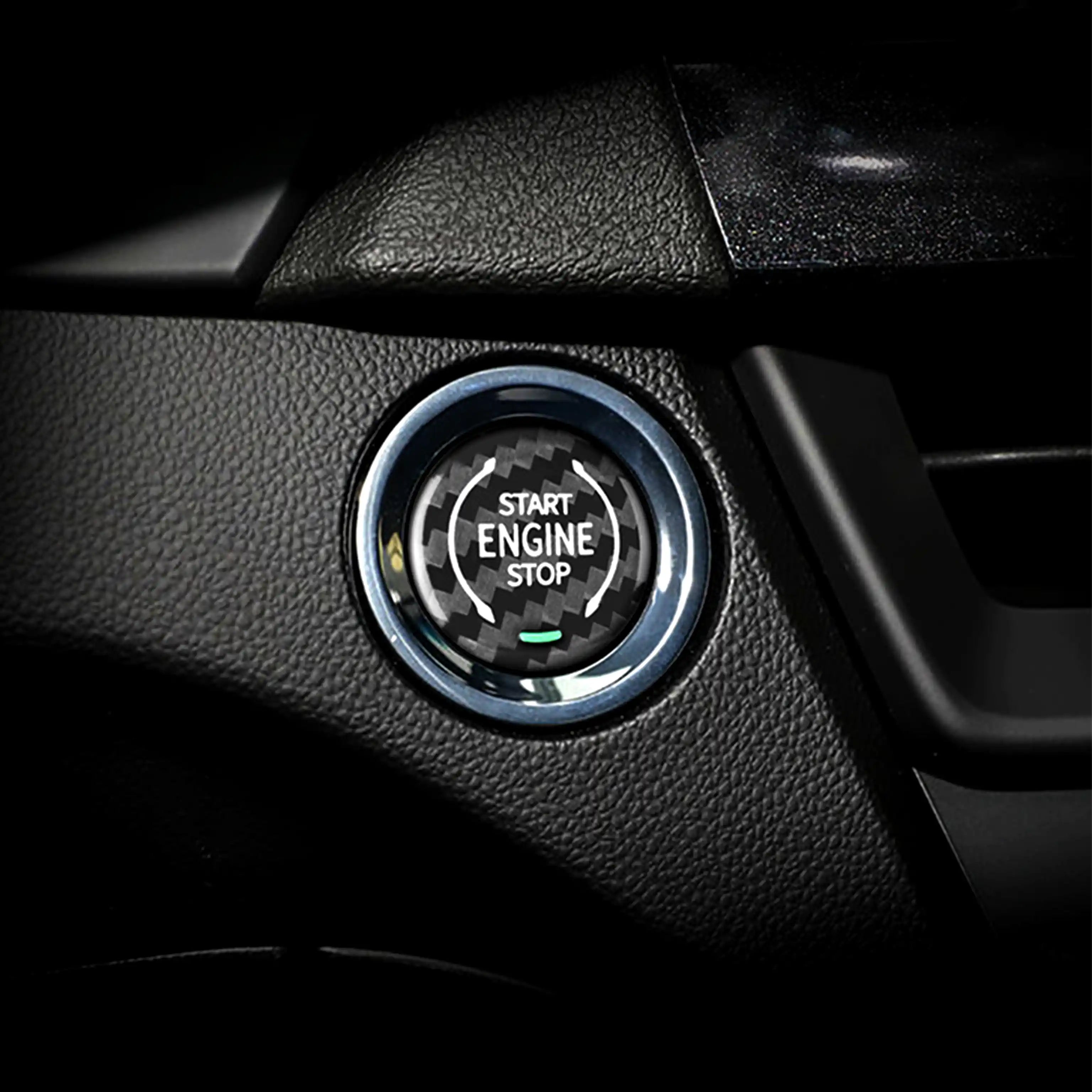 Carbon Fiber Engine Start/Stop Button Cover for Corvette C8 (2020–2022) – Black, Red, or Blue