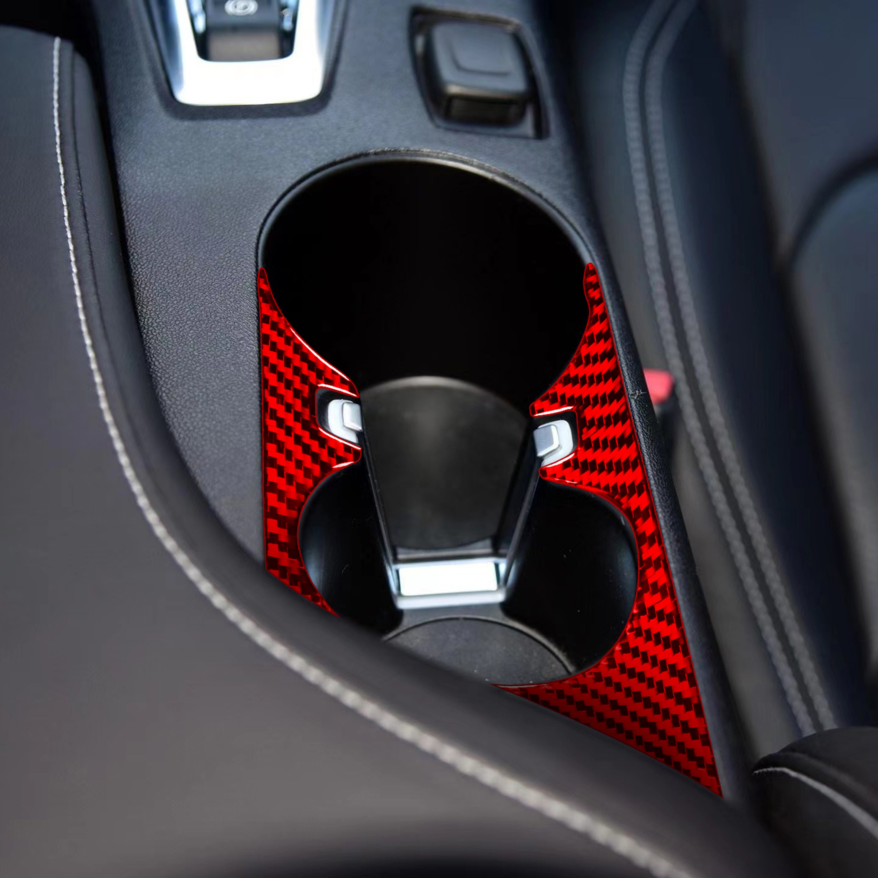 Carbon Fiber Cup Holder Trim Overlay for Chevy Camaro (2016–2024)
