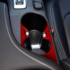 Carbon Fiber Cup Holder Trim Overlay for Chevy Camaro (2016–2024)