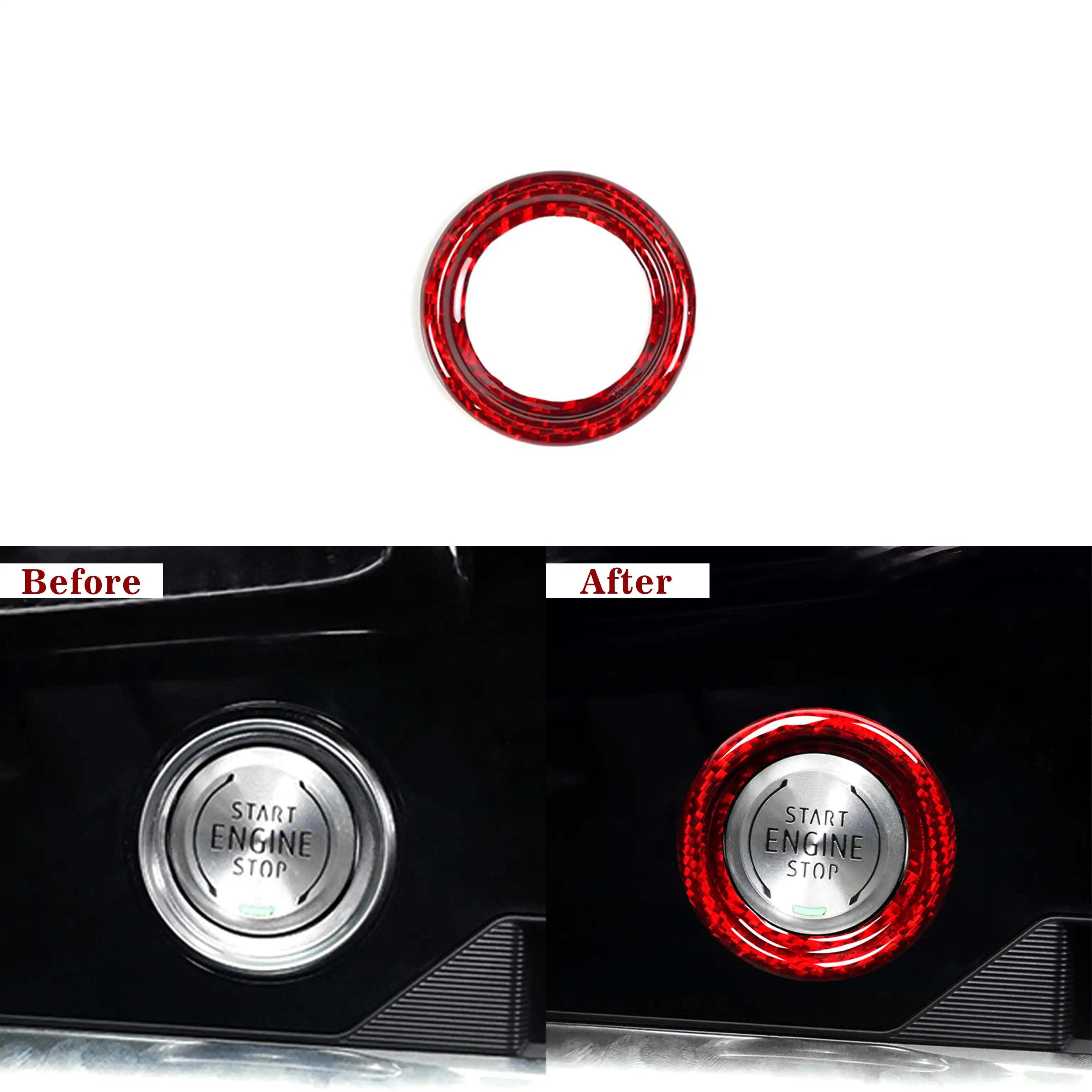 Corvette C8 Carbon Fiber Start/Stop Button Surround Trim Cover (2020–2024)