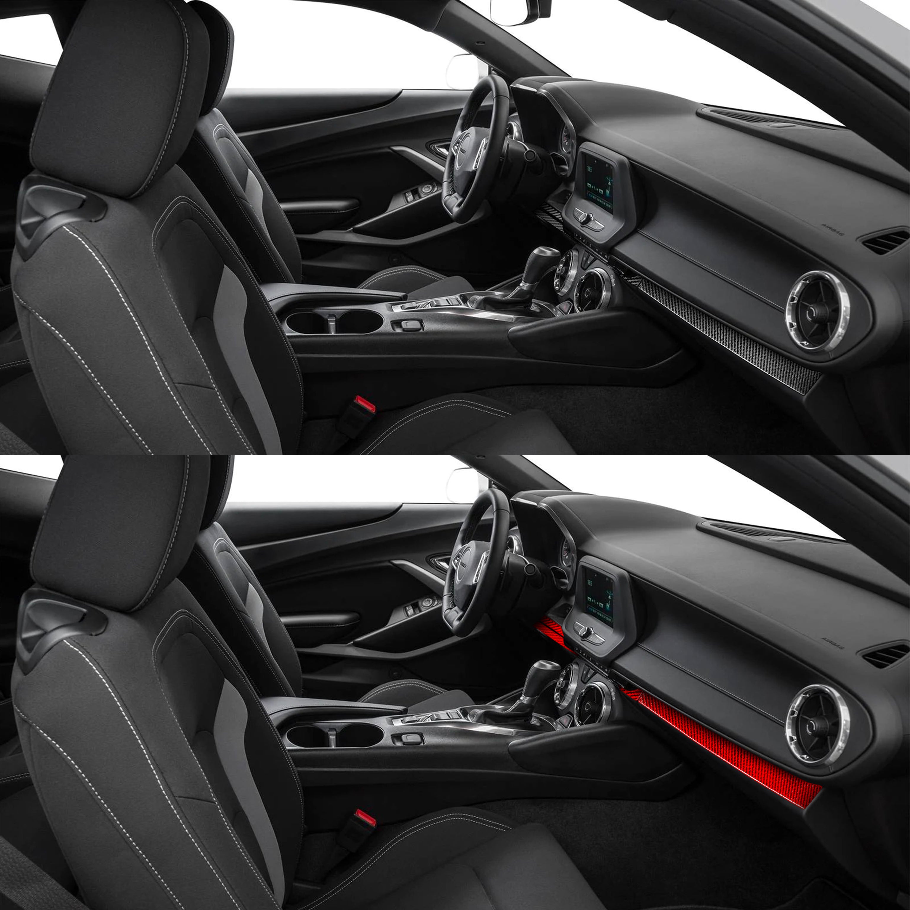 Carbon Fiber Lower Dashboard Overlay for Chevy Camaro (2016–2024)