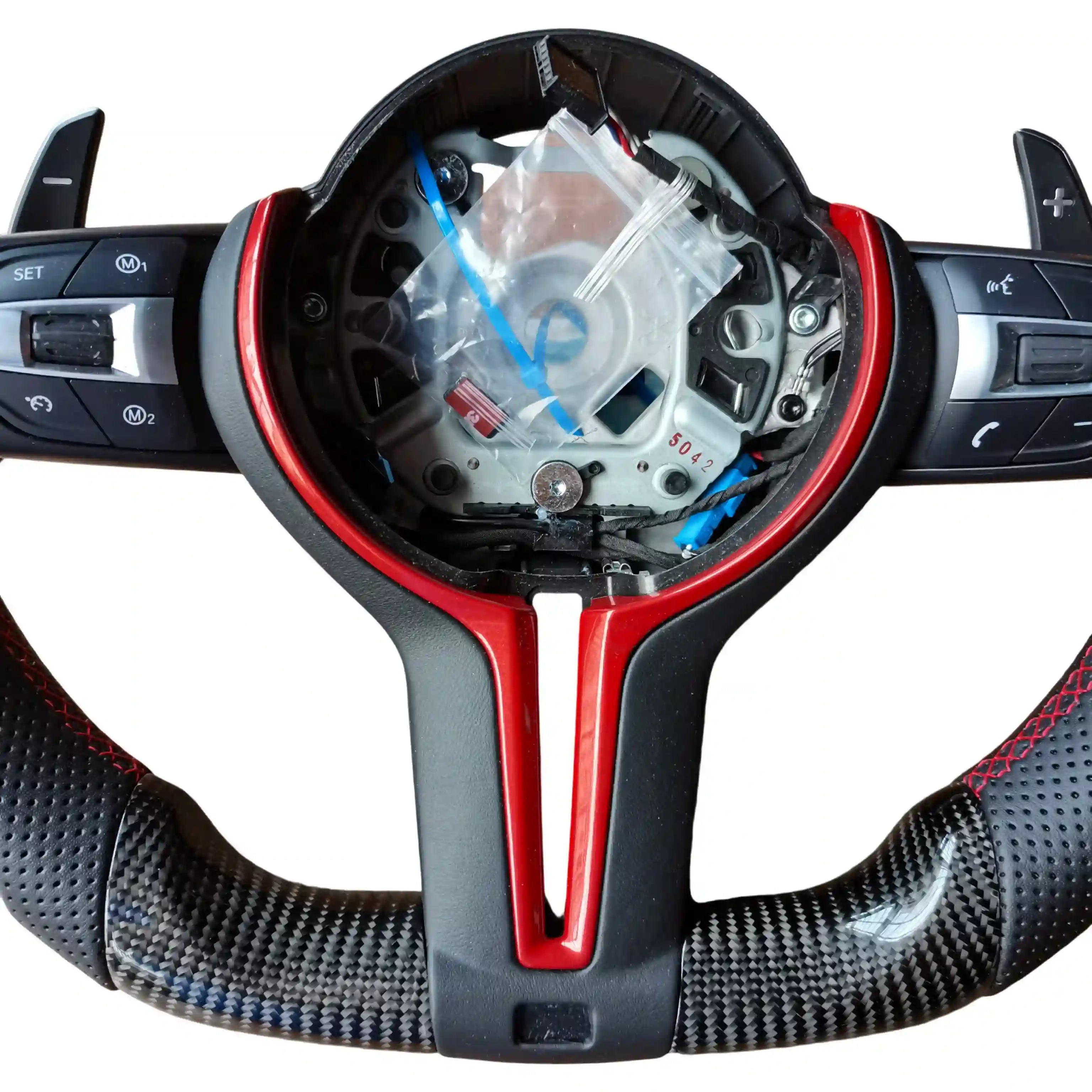 Configured BMW M Performance Steering Wheel with LED and Button Assembly – E/F Chassis Upgrade