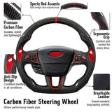 CarbonTailor Carbon Fiber Steering Wheel Fit for 2015–2019 FORD FOCUS – Upgrade Your Driving Experience