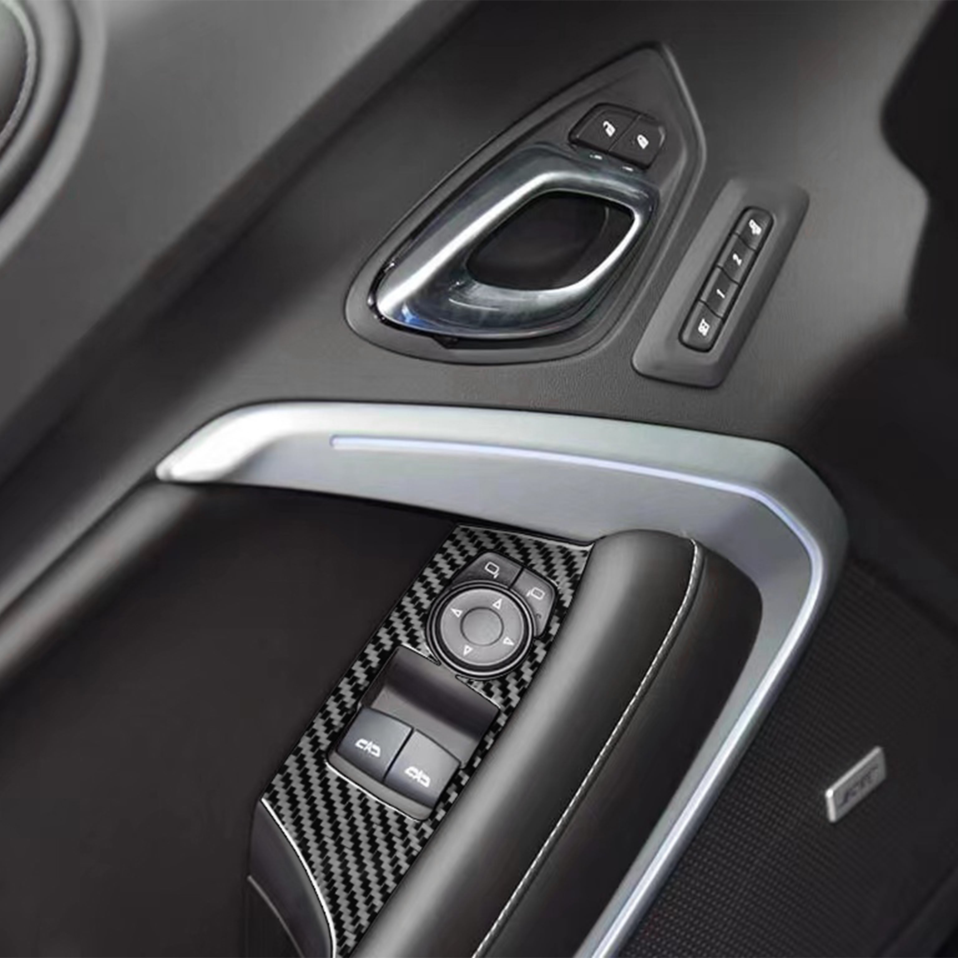 Carbon Fiber Window Switch Trim Overlay for Camaro (2016–2024) [2pcs]