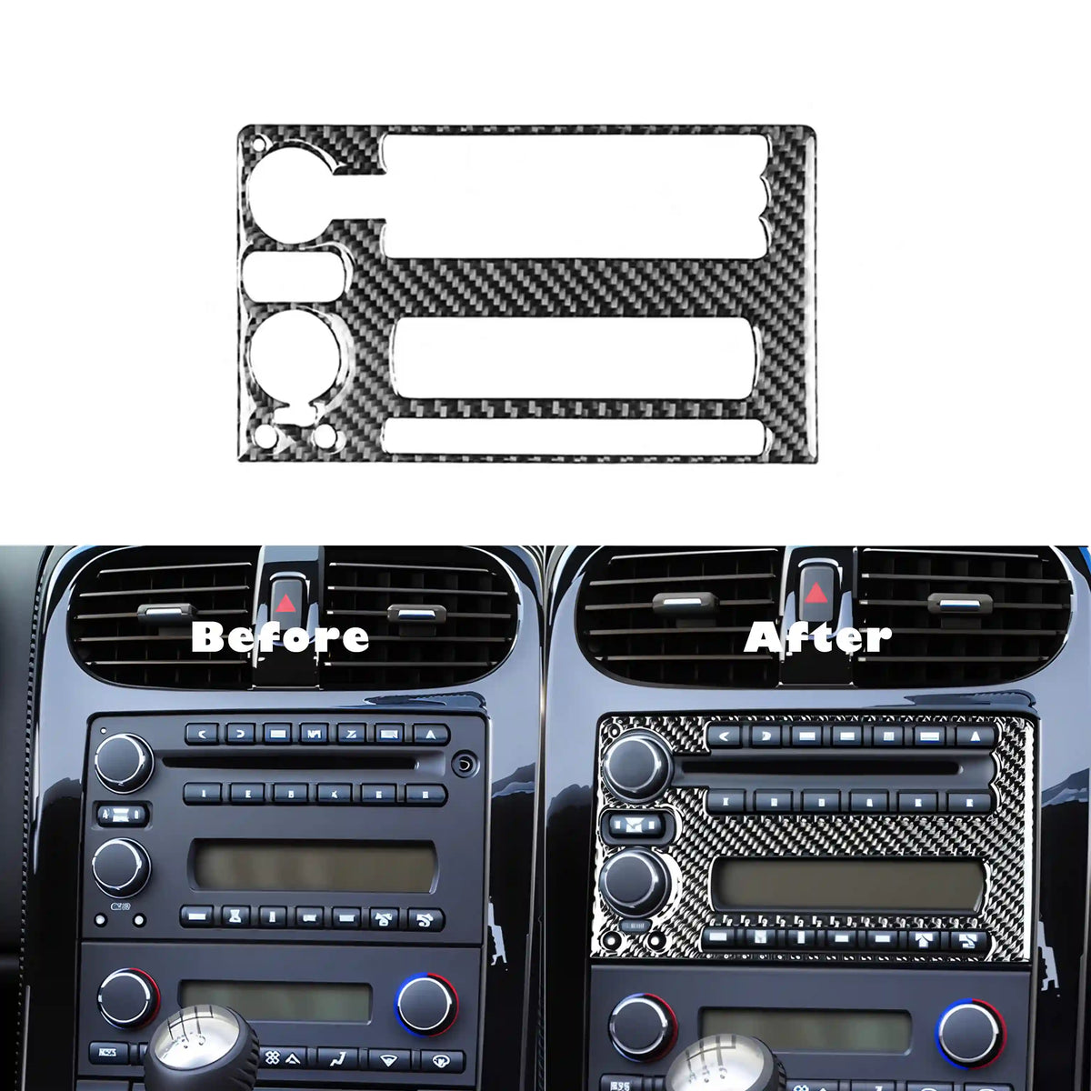 Embellecedor del panel de radio y navegación de fibra de carbono para Corvette C6 (2005-2013)
