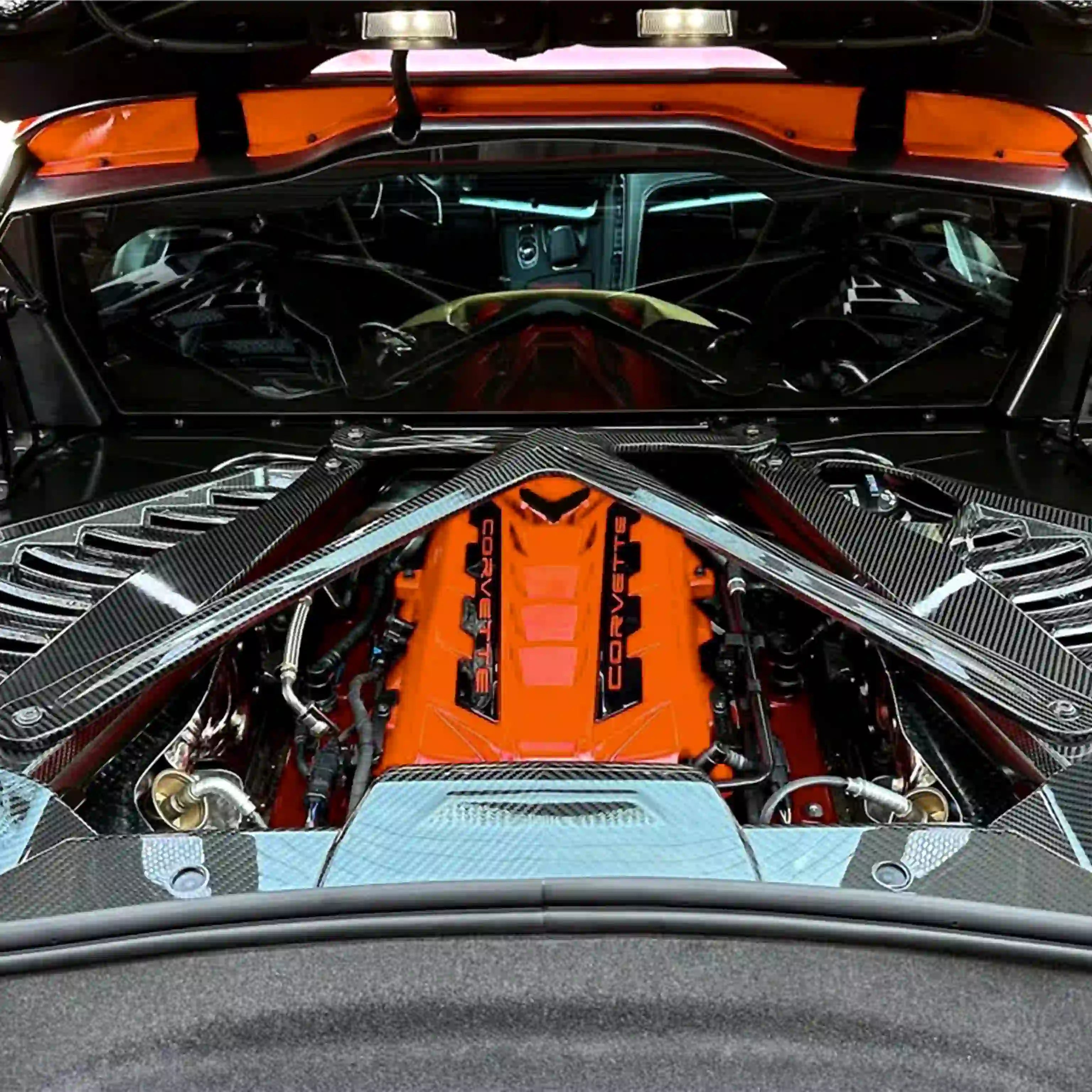 Carbon Fiber X Brace Engine Cover for Corvette C8 (2020–2025) – Stingray, Z51, Grand Sport, Z06 &amp; ZR1