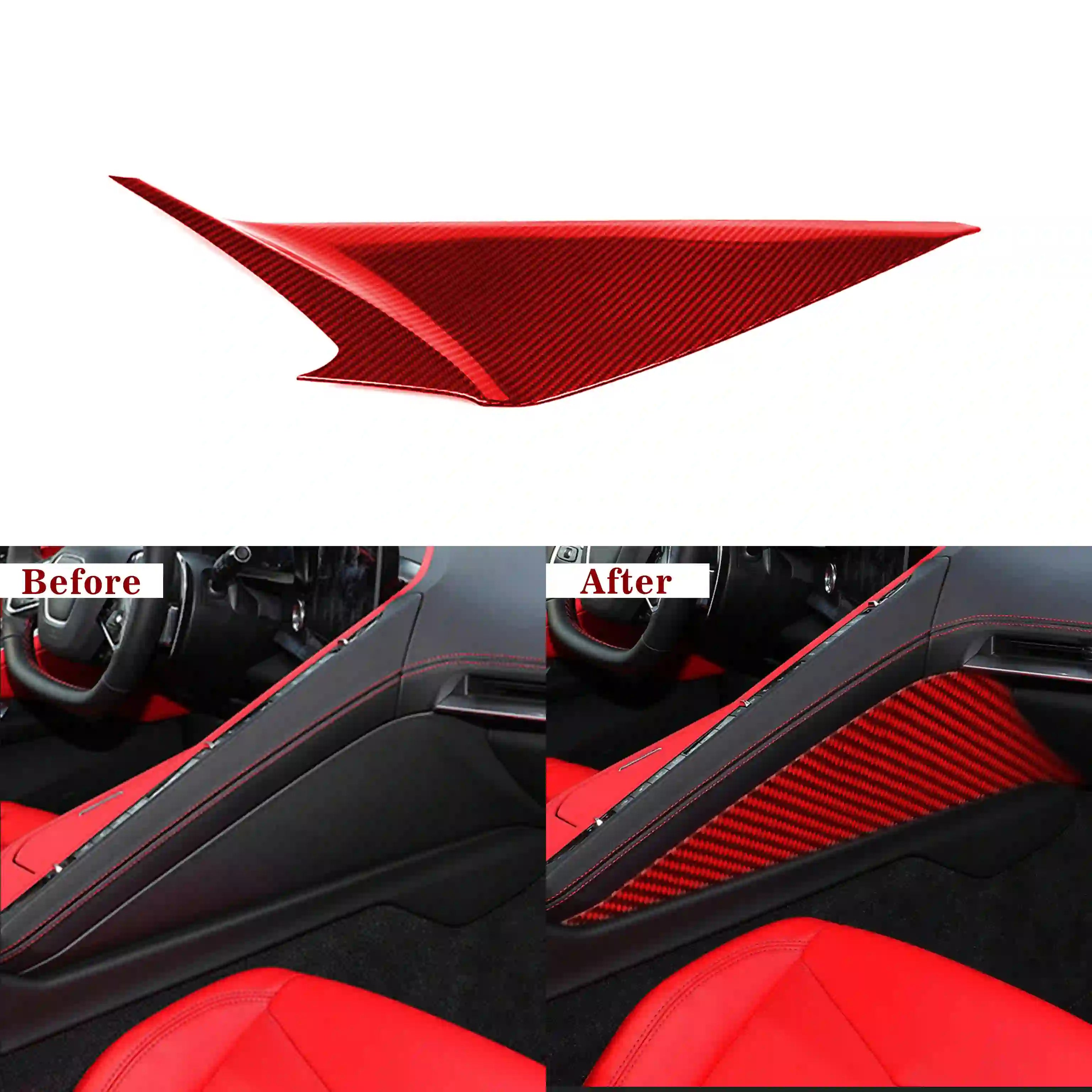 Corvette C8 Carbon Fiber Center Console Side Trim Covers (2020–2024)