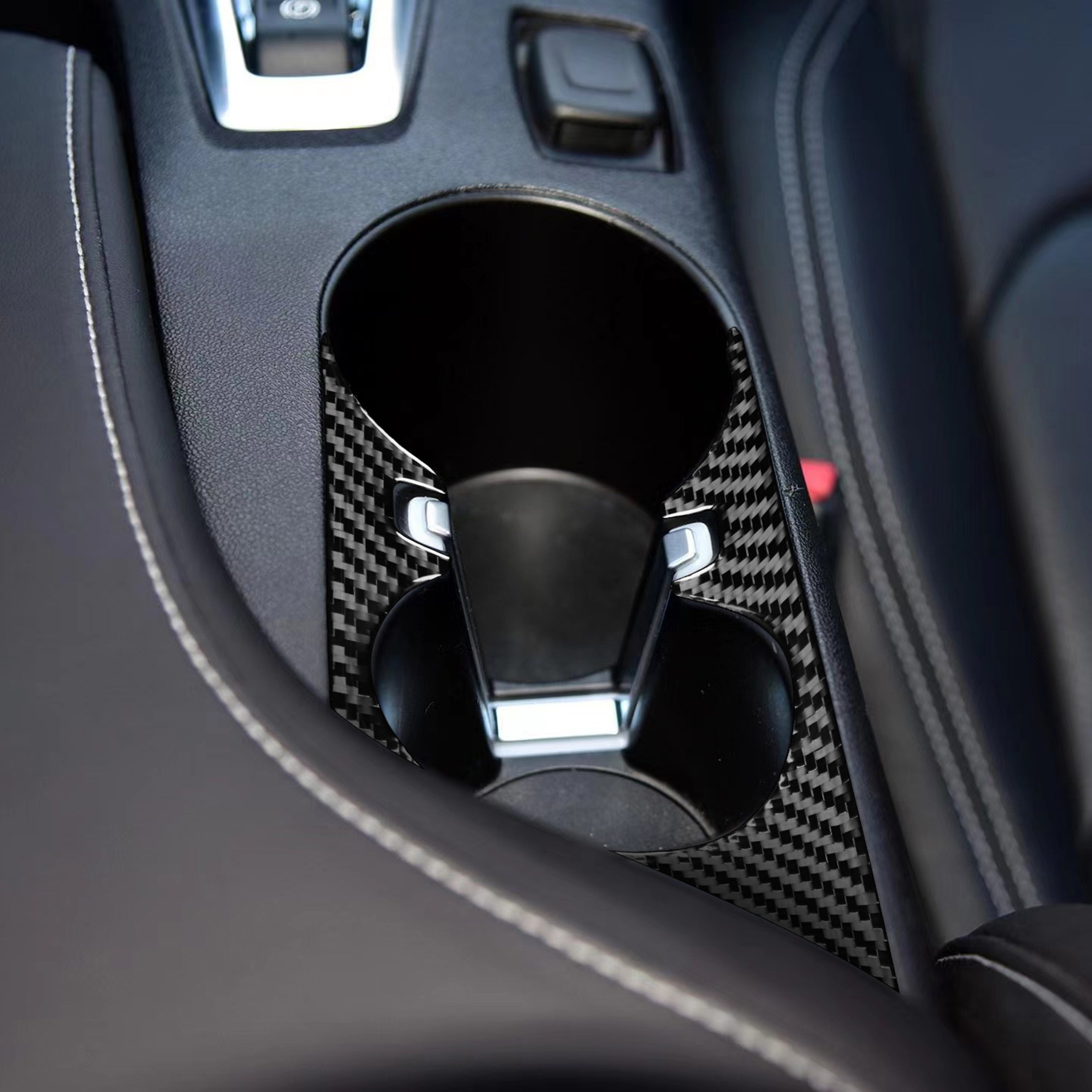 Carbon Fiber Cup Holder Trim Overlay for Chevy Camaro (2016–2024)