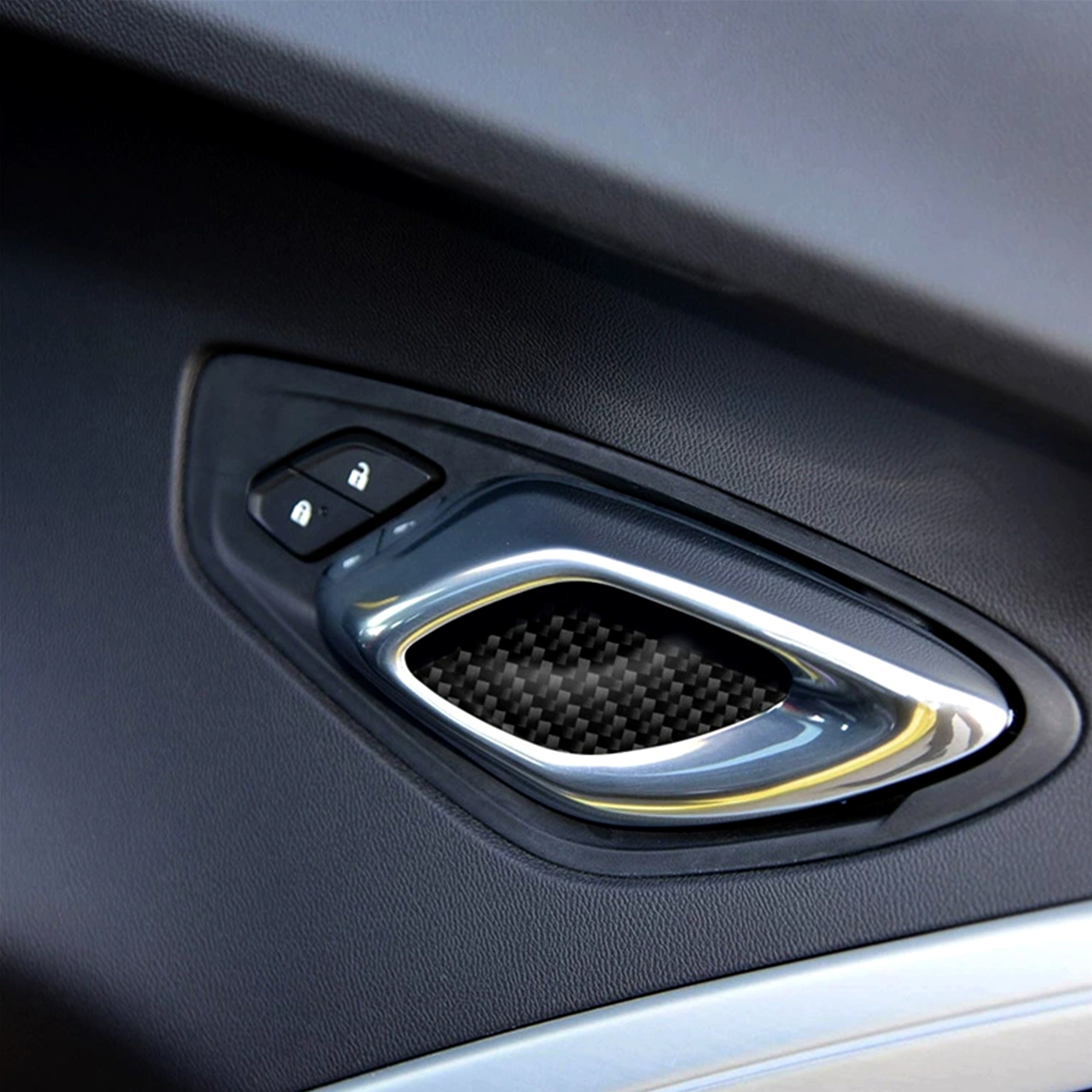Carbon Fiber Interior Door Handle Overlays for Chevy Camaro (2016–2024)