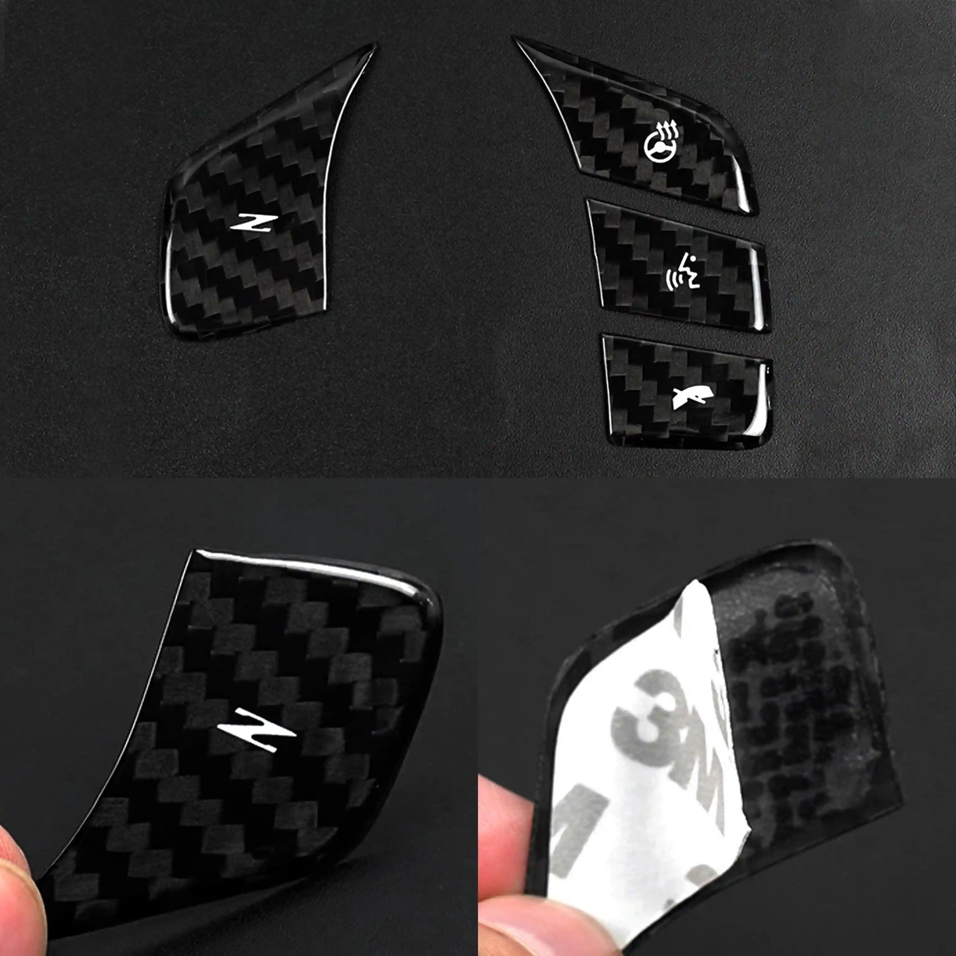 Corvette C8 Real Carbon Fiber Steering Wheel Button Covers (2020–2024)