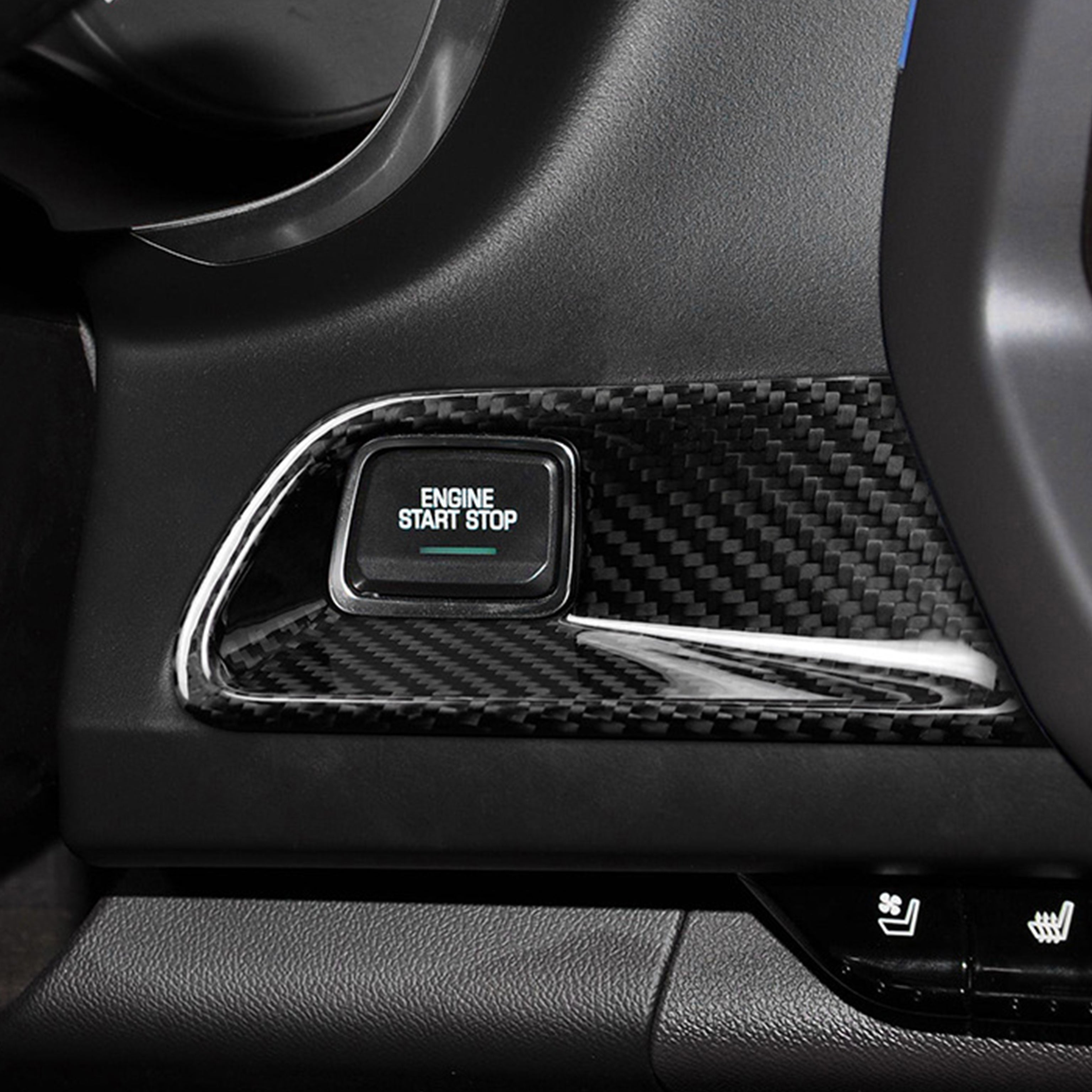 Carbon Fiber Start Stop Engine Button Surround Cover for Chevy Camaro (2016–2024)