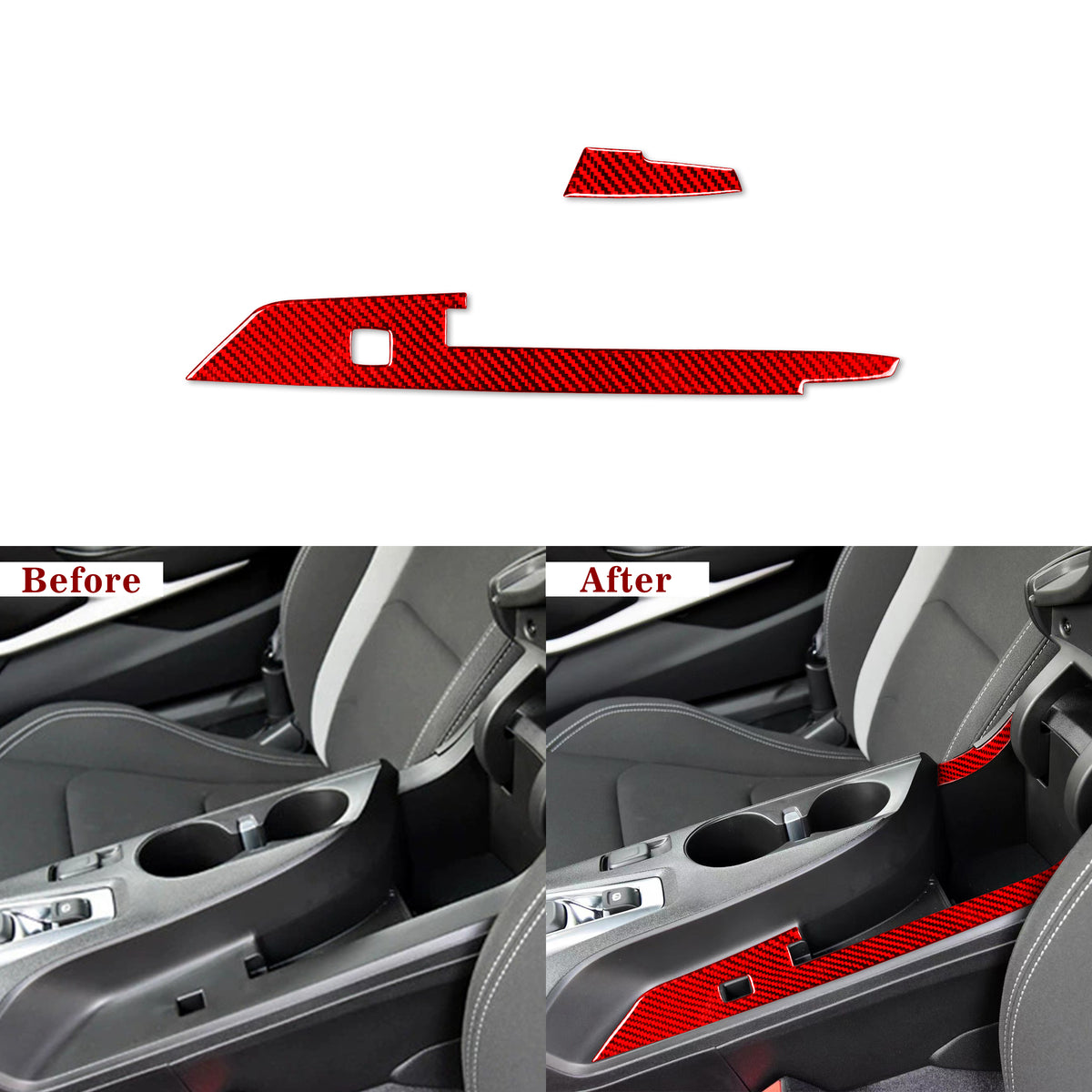 [2pcs] Carbon Fiber Center Compartment Trim Overlays for 2016–2024 Chevy Camaro