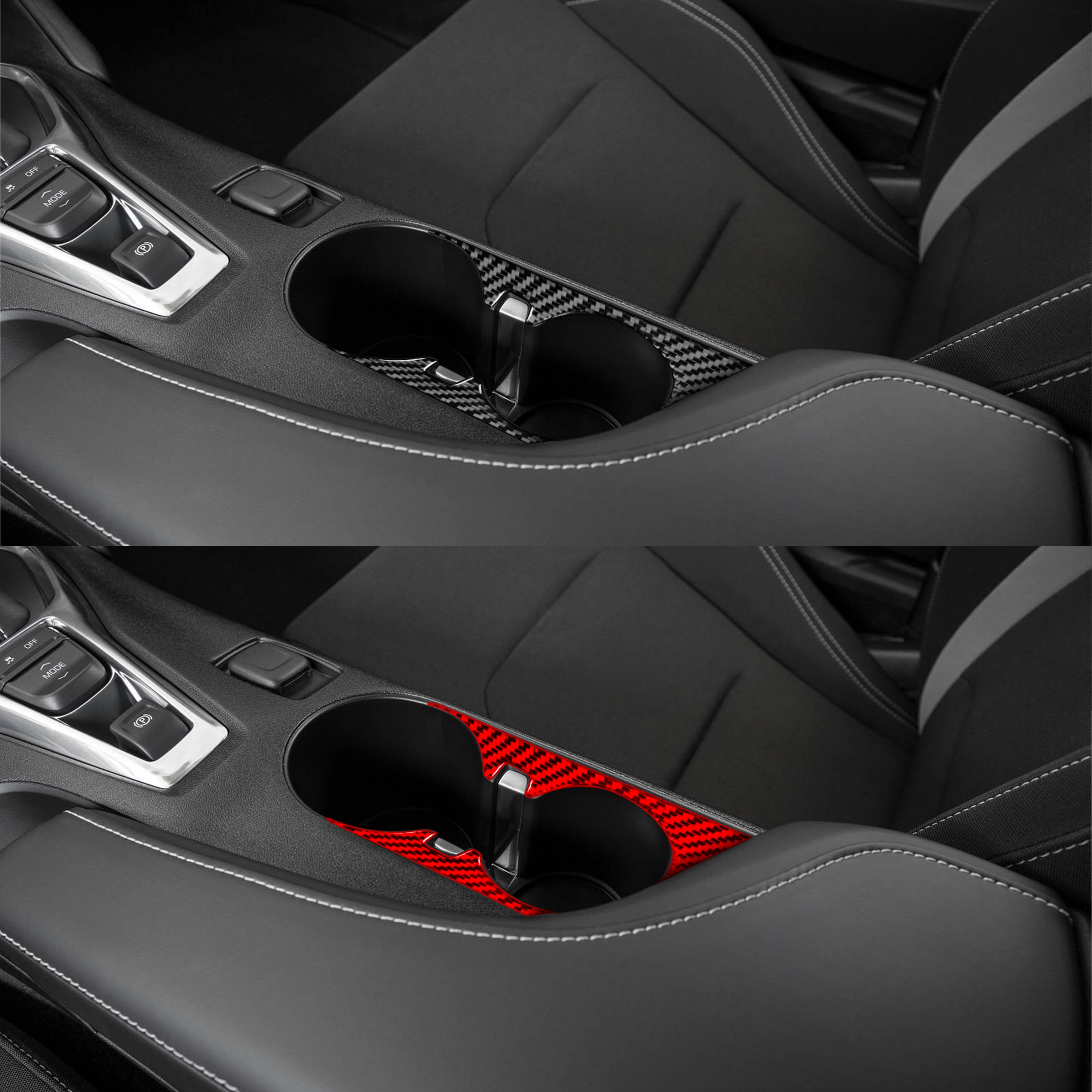 Carbon Fiber Cup Holder Trim Overlay for Chevy Camaro (2016–2024)