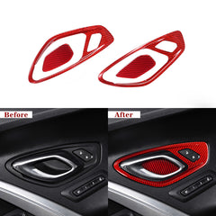 Carbon Fiber Interior Door Handle Trim Covers for Chevy Camaro (2016–2024)