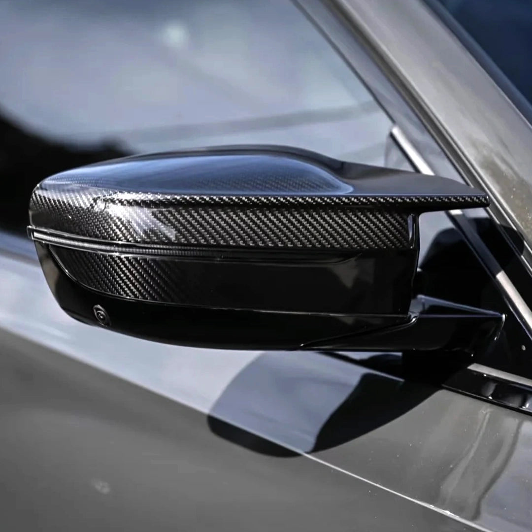 CarbonTailor™ Dry Carbon Fiber Replacement Mirror Caps for BMW G87 M2, G80 M3, G82/G83 M4, G42 M240i, G26 M440i & i4 M50