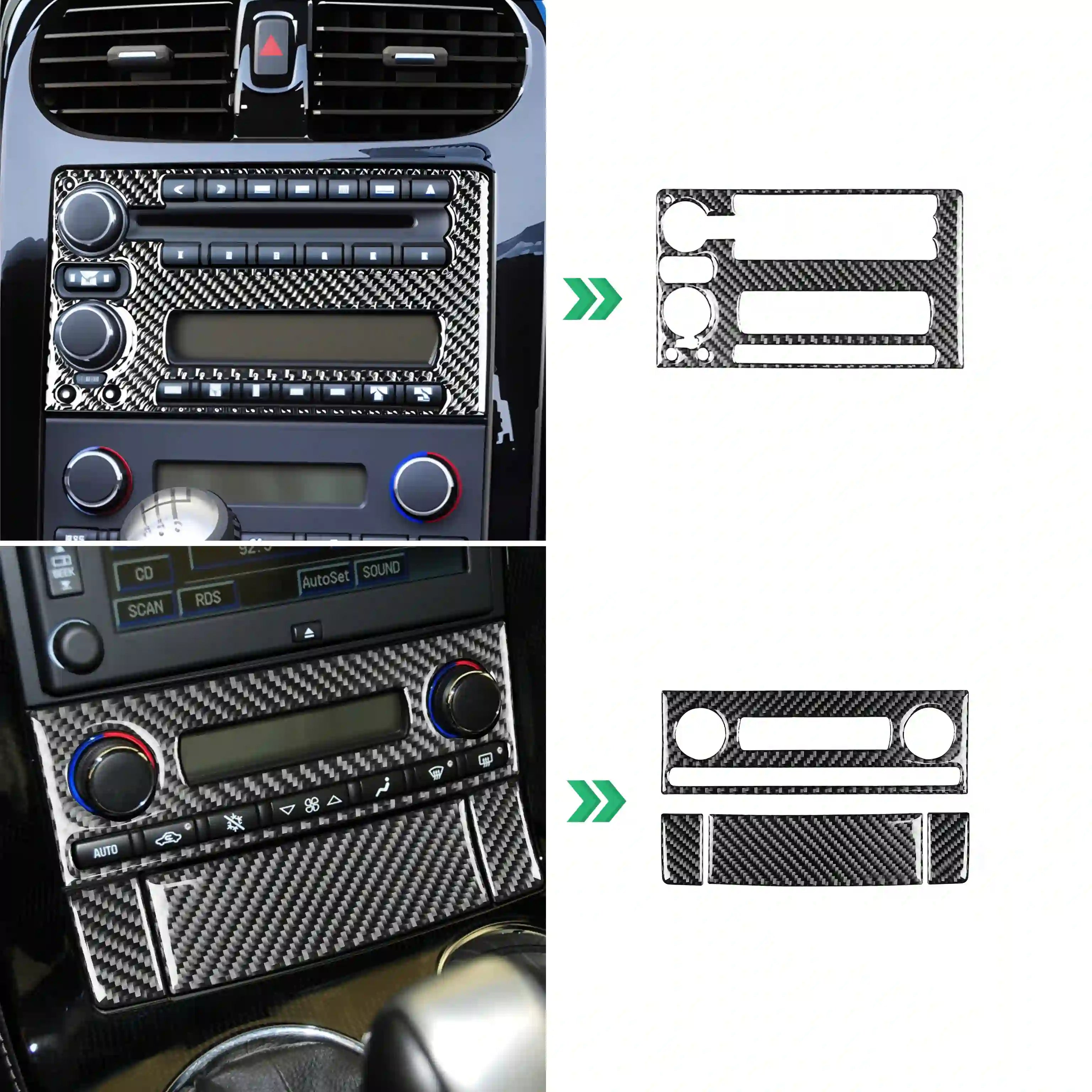 Carbon Fiber Radio & Navigation Panel Trim for Corvette C6 (2005-2013)