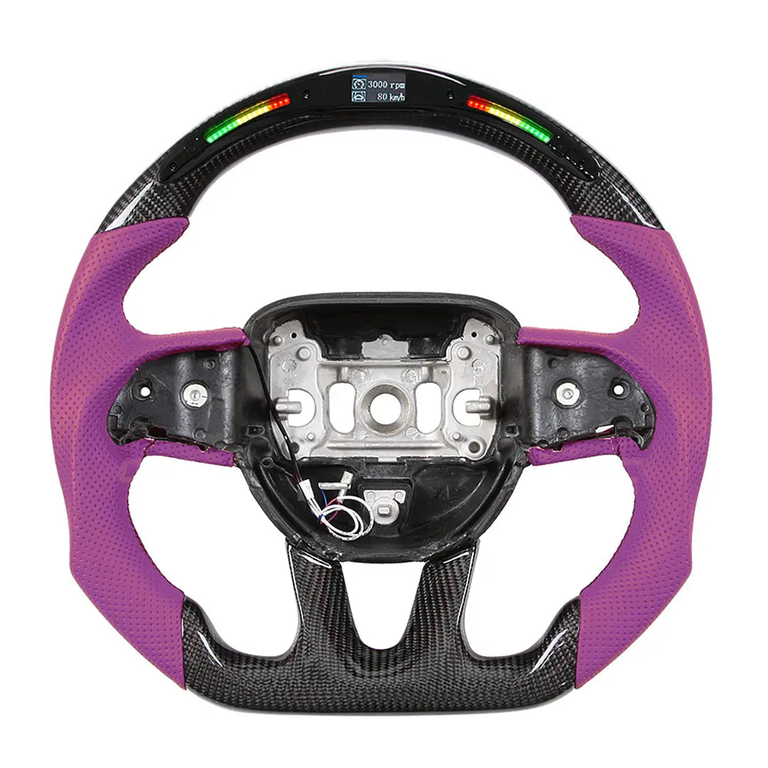 CarbonTailor LED Carbon Fiber Steering Wheel for Dodge Charger & Challenger (Hellcat / Scat Pack / R/T)