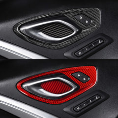Carbon Fiber Interior Door Handle Trim Covers for Chevy Camaro (2016–2024)