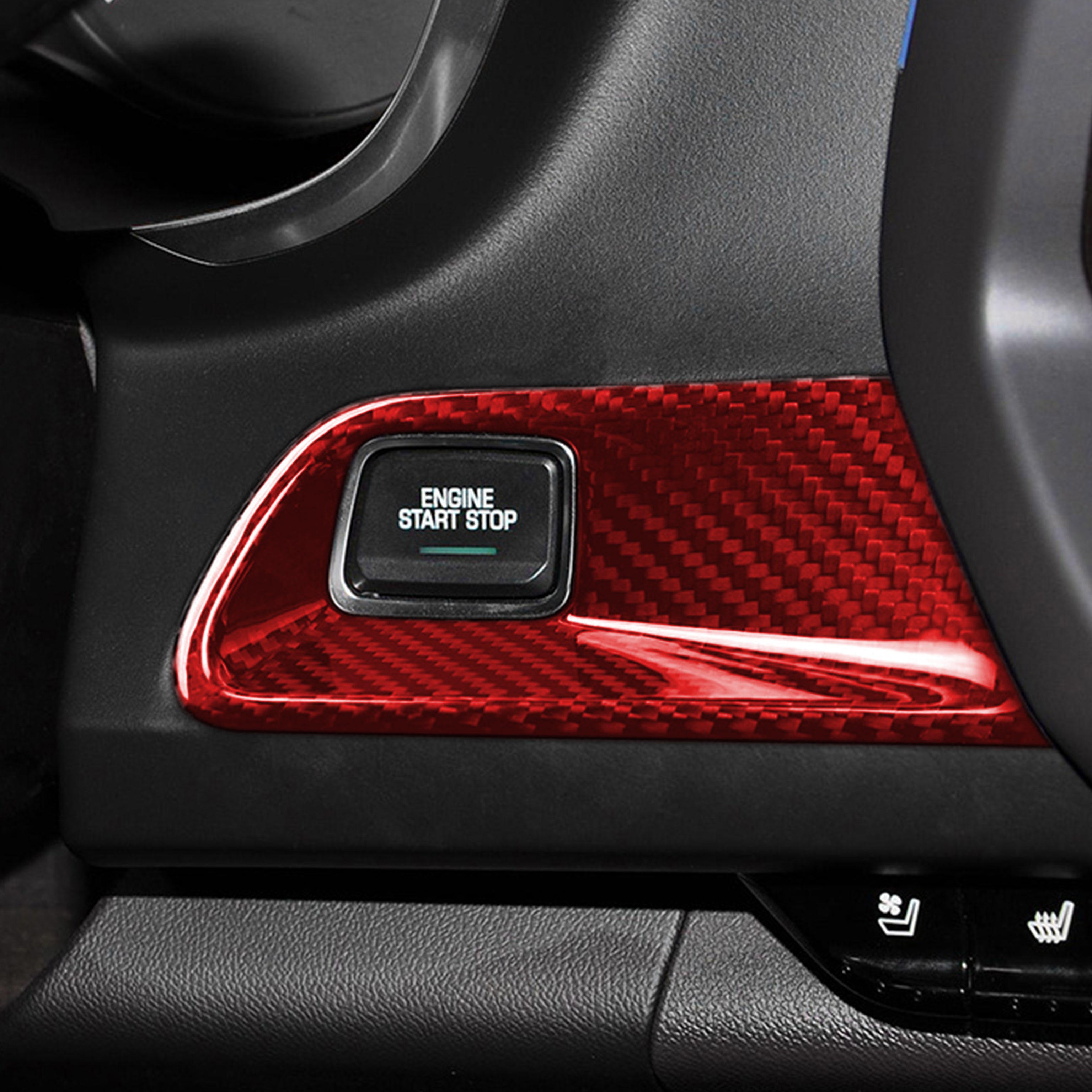Carbon Fiber Start Stop Engine Button Surround Cover for Chevy Camaro (2016–2024)