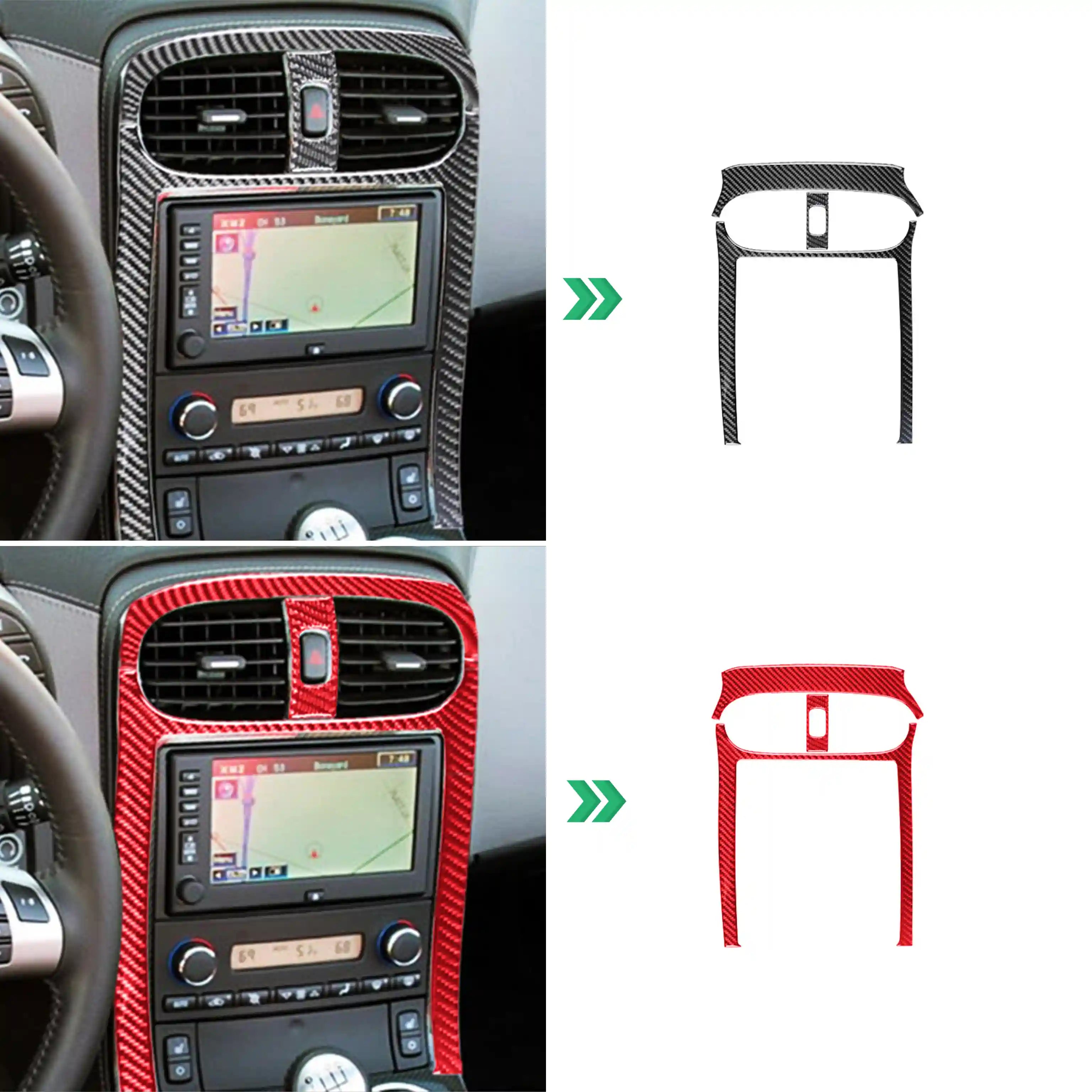 Carbon Fiber Radio & Navigation Panel Trim for Corvette C6 (2005-2013)