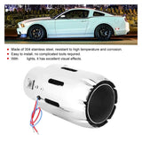 63mm Stainless Steel LED Exhaust Tip with Flame Light, Universal 2.5 Inch Clamp-On Muffler Tail Pipe Extension