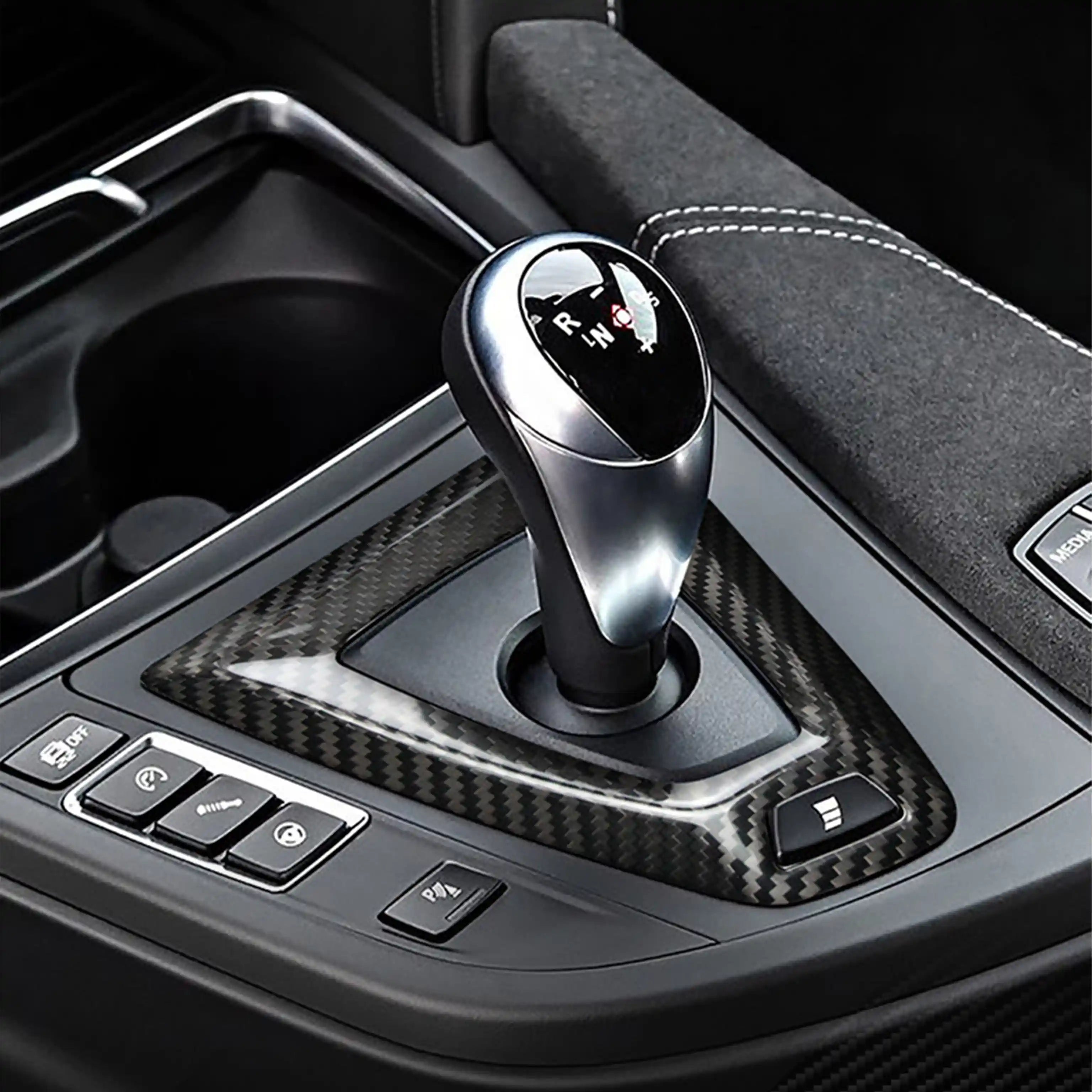 Carbon Fiber Gear Shifter Trim for BMW 1, 2, 3, 4 Series (F20, F30, F32, F87 & More | 2010–2019)