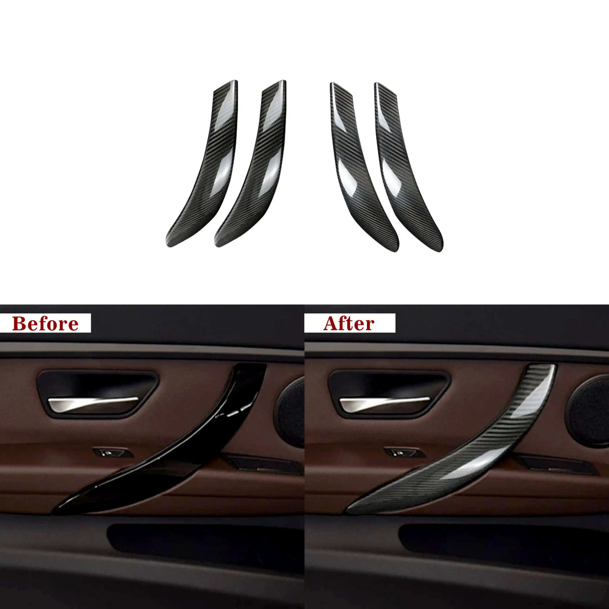 Carbon Fiber Interior Door Handle Covers for BMW 1 Series &amp; 2 Series (F20, F21, F22, F23, F87)