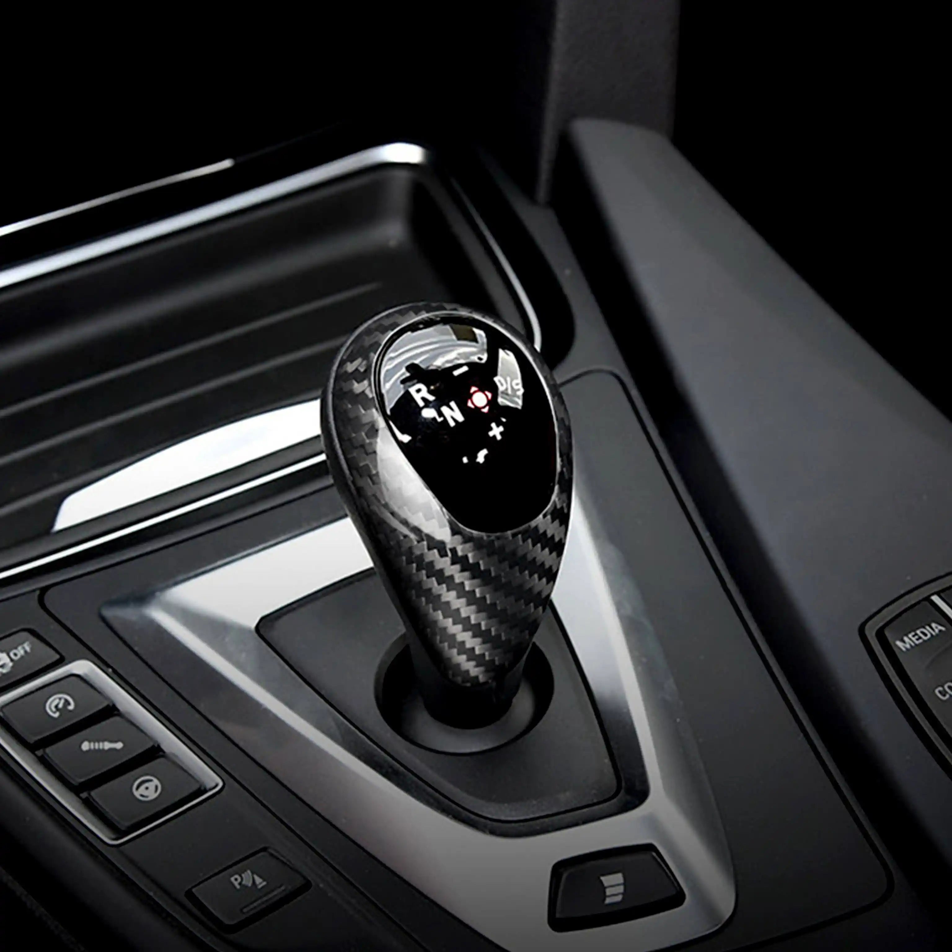 Carbon Fiber Shift Knob Surround Cover for BMW M2, M3, M4, M5, X5M, X6M (2012–2018)